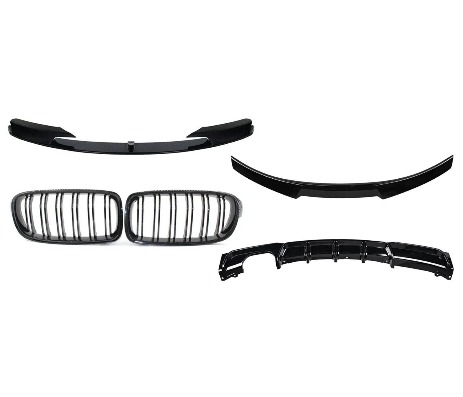 FOR BMW 3 SERIES F30 BODYKIT FRONT LIP SPLITTER REAR DIFFUSER GRILLE BODY KIT