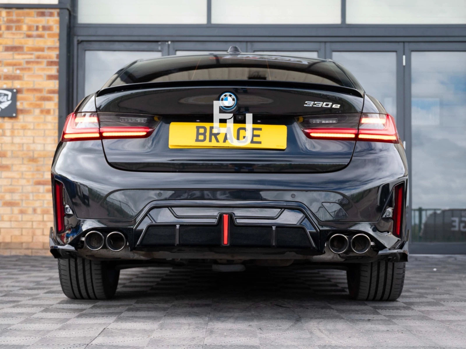 FOR BMW 3 SERIES G20 LCI 2022+ BODYKIT FRONT SPLITTER QUAD REAR DIFFUSER W/LED