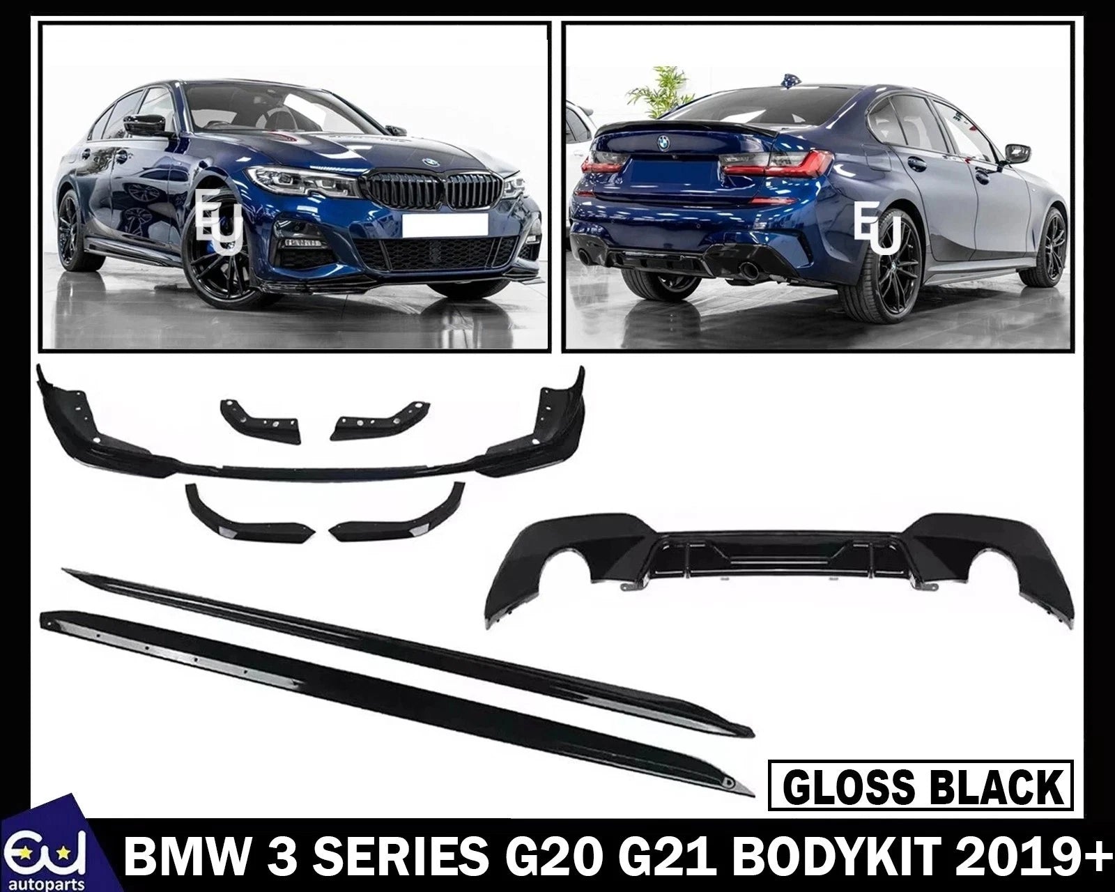 FOR BMW 3 SERIES G20 G21 FRONT SPLITTER LIP REAR DIFFUSER MP BODY KIT BODYKIT