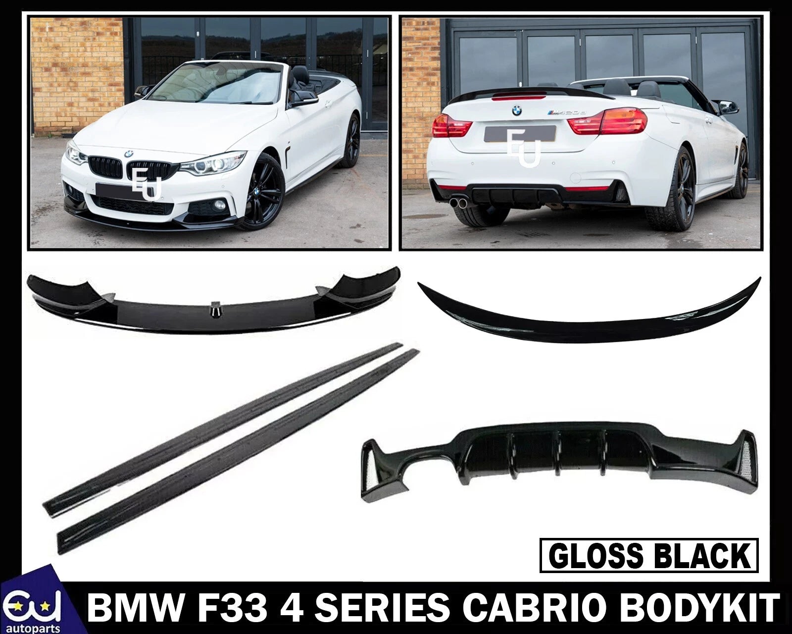 FOR BMW F33 4 SERIES CABRIO BODYKIT BODY KIT FRONT SPLITTER REAR DIFFUSER SKIRT