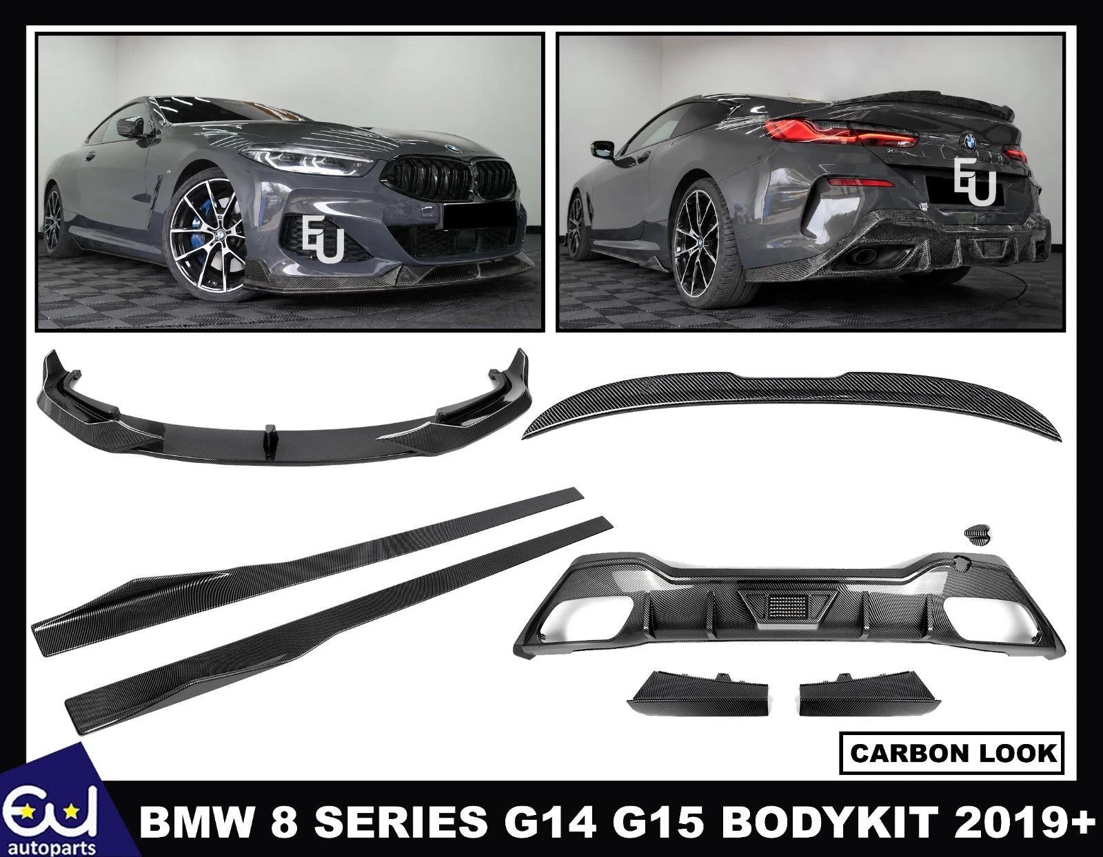 FOR BMW 8 SERIES G14 G15 BODYKIT BODY KIT FRONT SPLITTER LIP REAR DIFFUSER SKIRT