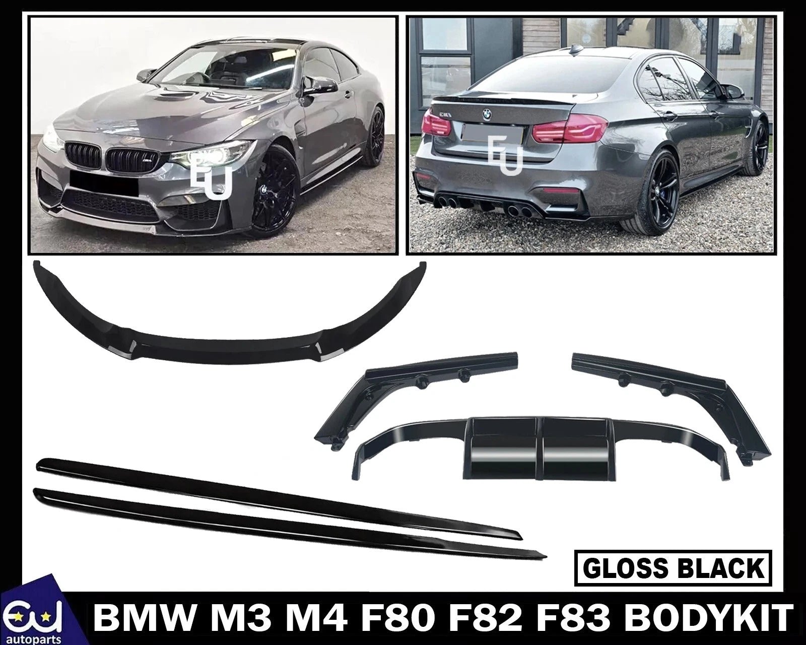 FOR BMW M3 M4 F80 F82 F83 BODYKIT FRONT SPLITTER REAR DIFFUSER SKIRTS BODY KIT
