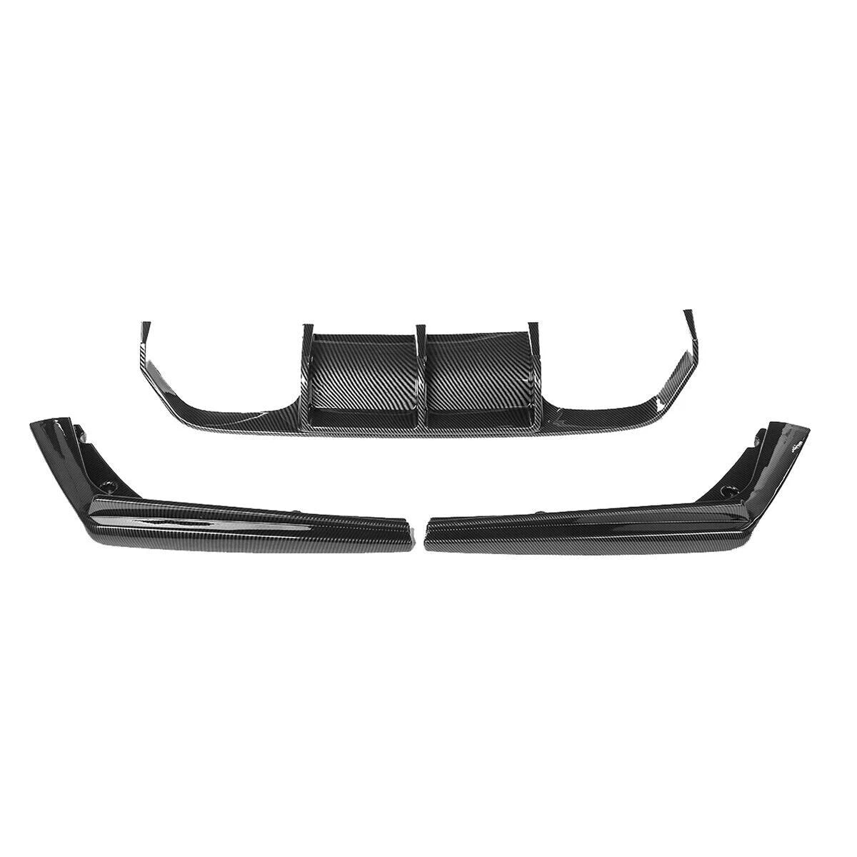 FOR BMW M3 M4 F80 F82 F83 FRONT SPLITTER LIP & REAR DIFFUSER BODYKIT CARBON LOOK