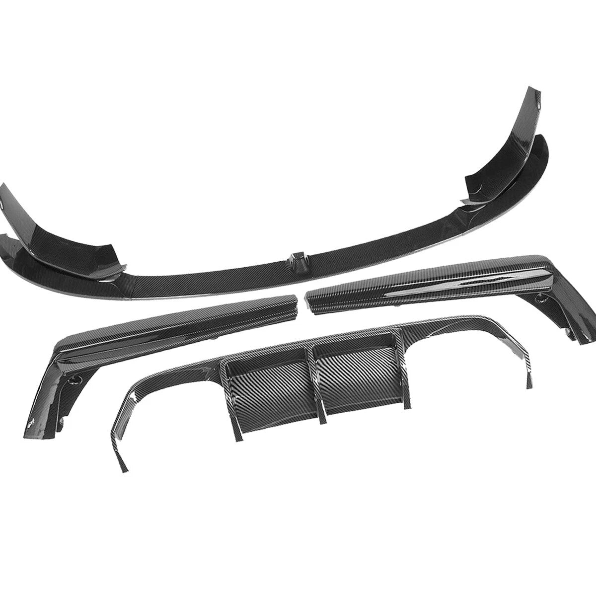 FOR BMW M3 M4 F80 F82 F83 FRONT SPLITTER LIP & REAR DIFFUSER BODYKIT CARBON LOOK