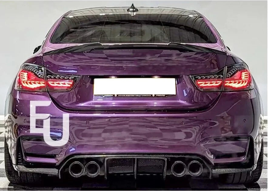 FOR BMW M3 M4 F80 F82 F83 FRONT SPLITTER LIP & REAR DIFFUSER BODYKIT CARBON LOOK
