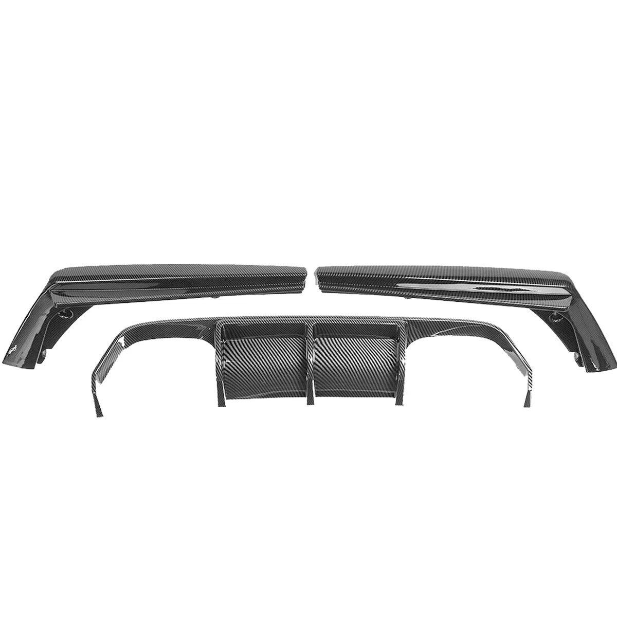 FOR BMW M3 M4 F80 F82 F83 FRONT SPLITTER LIP & REAR DIFFUSER BODYKIT CARBON LOOK