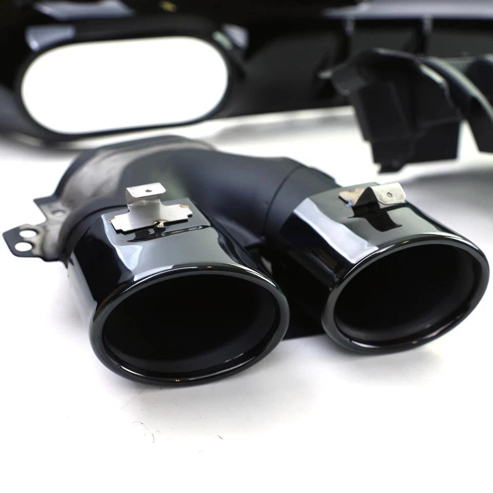 FOR MERCEDES CLS C257 AMG 53 STYLE REAR DIFFUSER GLOSS BLACK TAILPIPES 2018+