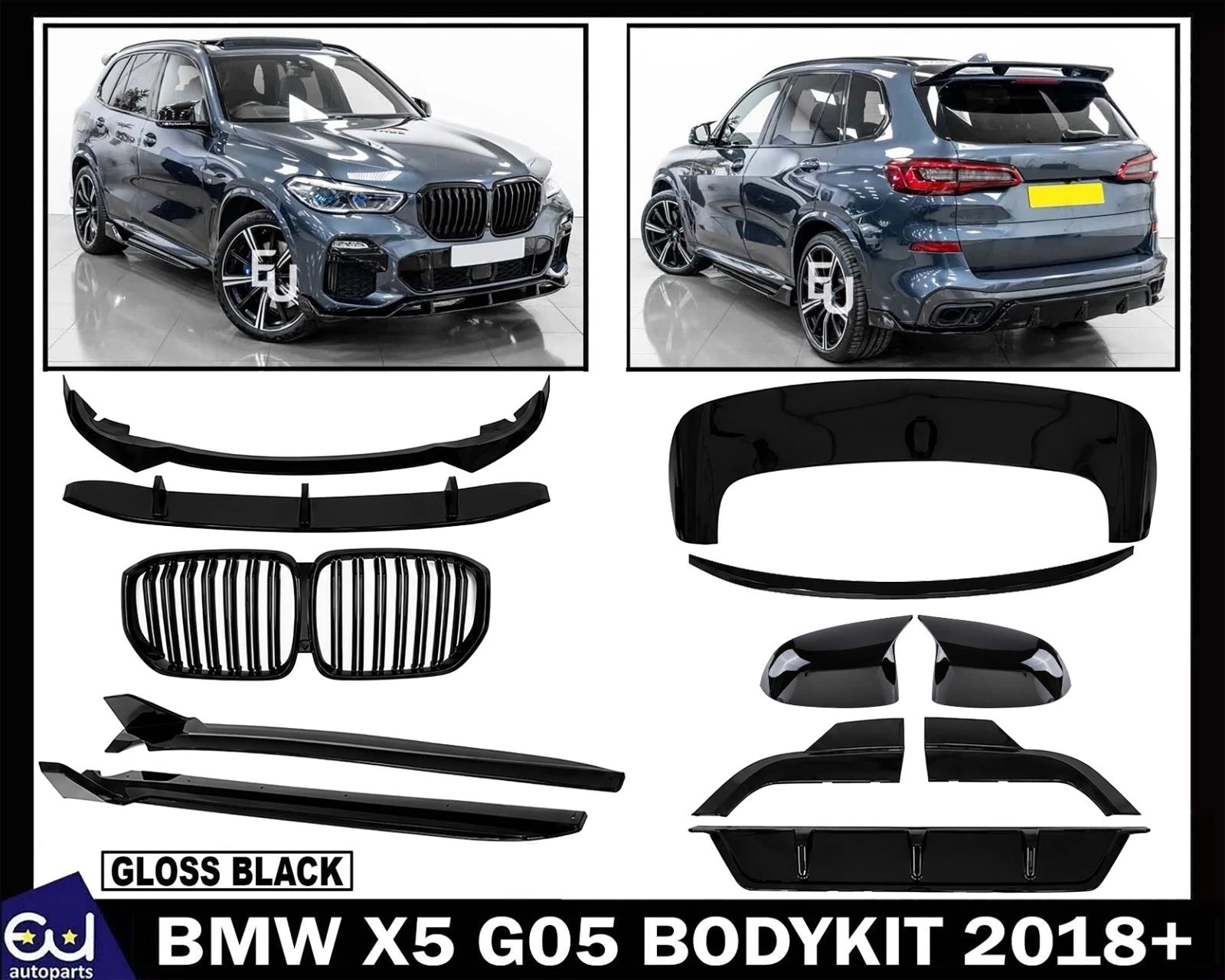 FOR BMW X5 G05 BODYKIT BODY KIT FRONT SPLITTER LIP REAR DIFFUSER SKIRTS GRILLE