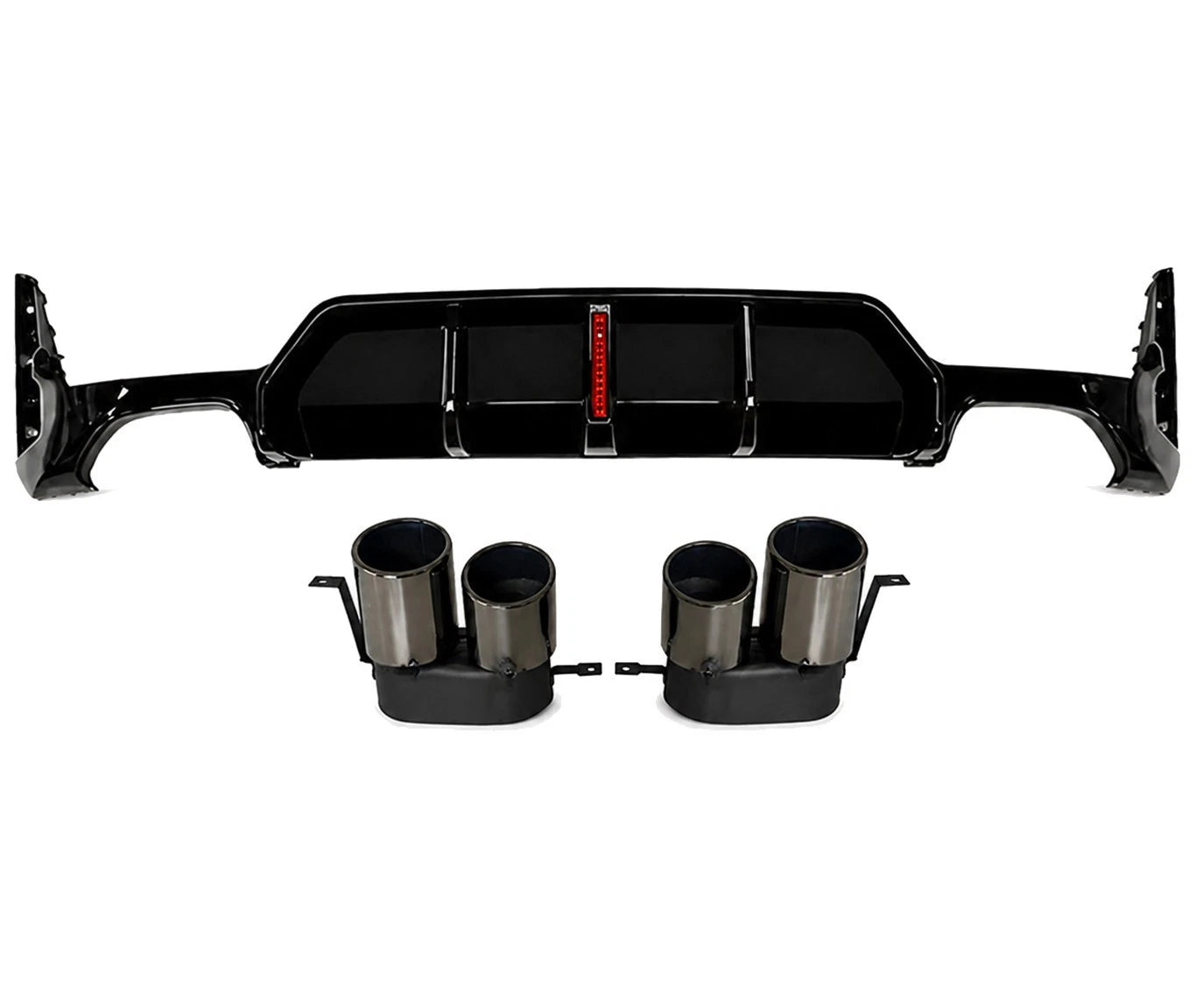 FOR BMW 3 SERIES G20 G21 LCI M SPORT REAR BUMPER DIFFUSER WITH LED & TAILPIPE