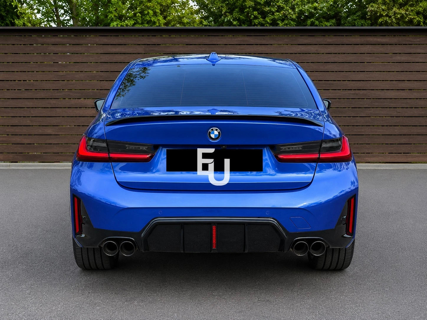 FOR BMW 3 SERIES G20 G21 LCI M SPORT REAR BUMPER DIFFUSER WITH LED & TAILPIPE