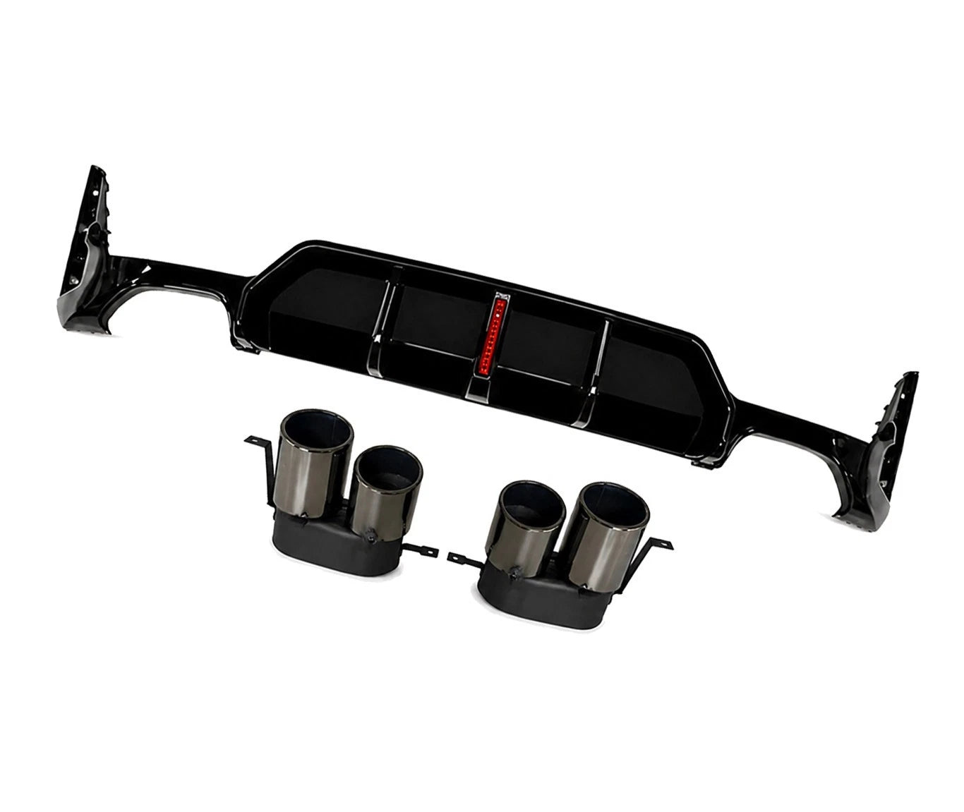 FOR BMW 3 SERIES G20 G21 LCI M SPORT REAR BUMPER DIFFUSER WITH LED & TAILPIPE