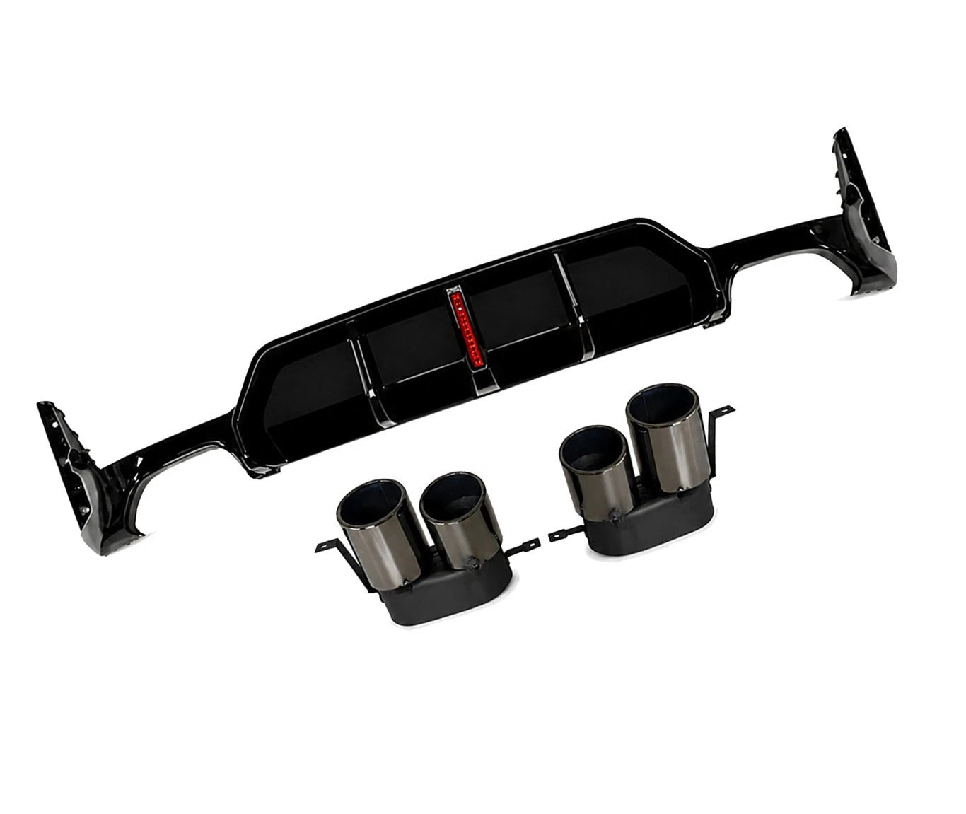 FOR BMW 3 SERIES G20 G21 LCI M SPORT REAR BUMPER DIFFUSER WITH LED & TAILPIPE