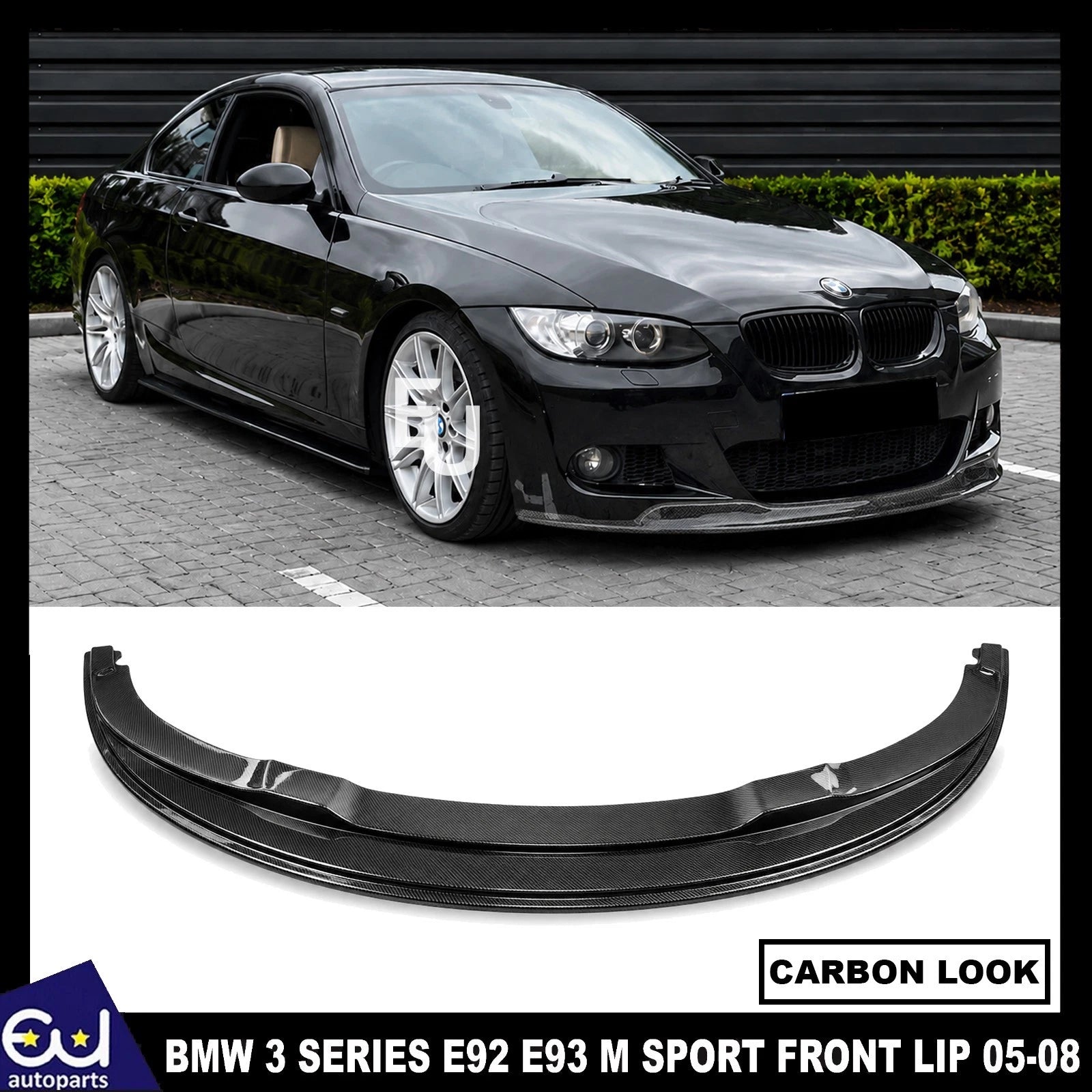FOR BMW 3 SERIES E92 E93 M SPORT FRONT SPLITTER LIP CARBON LOOK PRE-LCI 06-09