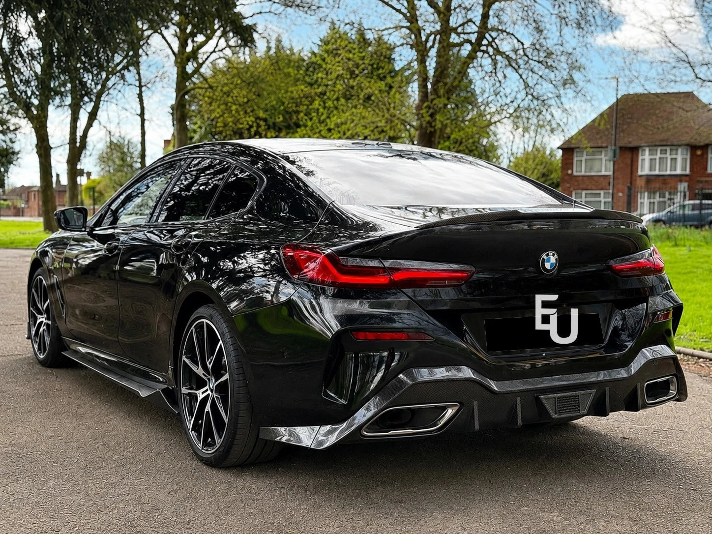 REAR DIFFUSER CARBON LOOK WITH LED LIGHT FOR BMW 8 SERIES G16 GRAN COUPE 2019+
