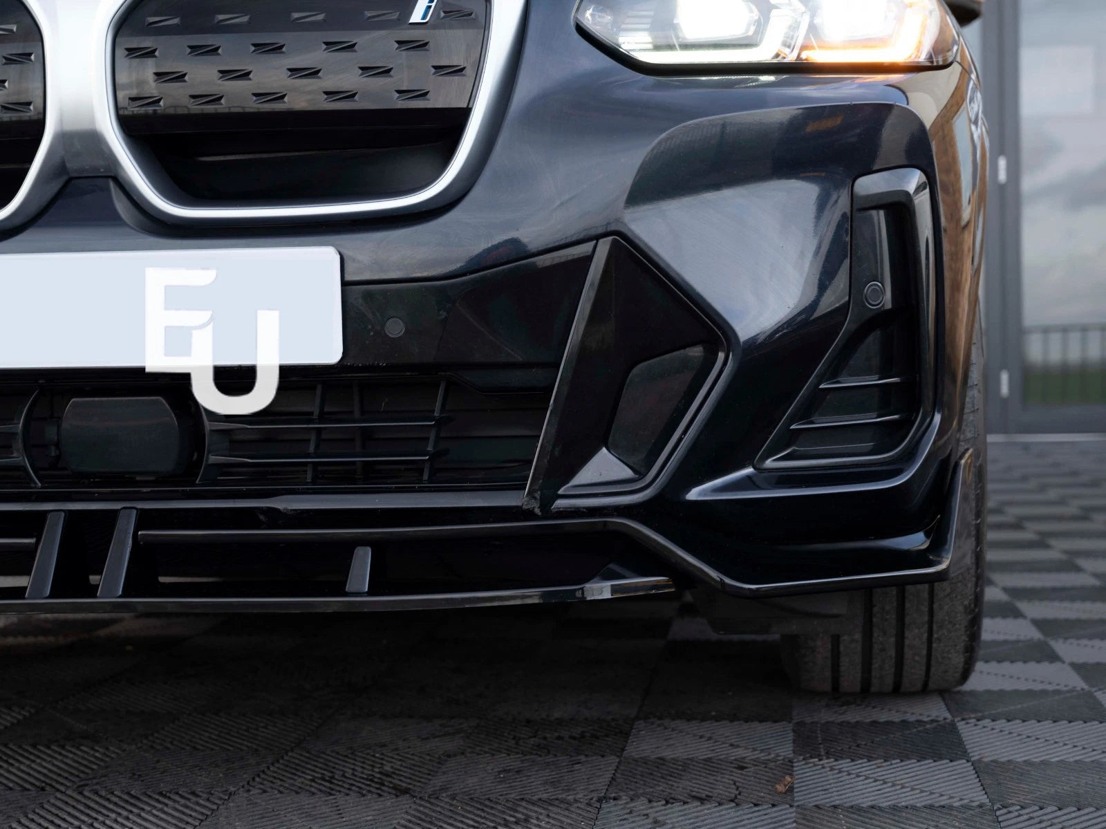 FOR BMW IX3 G08 FRONT BUMPER SPLITTER LIP DIFFUSER ABS GLOSS BLACK 2022+