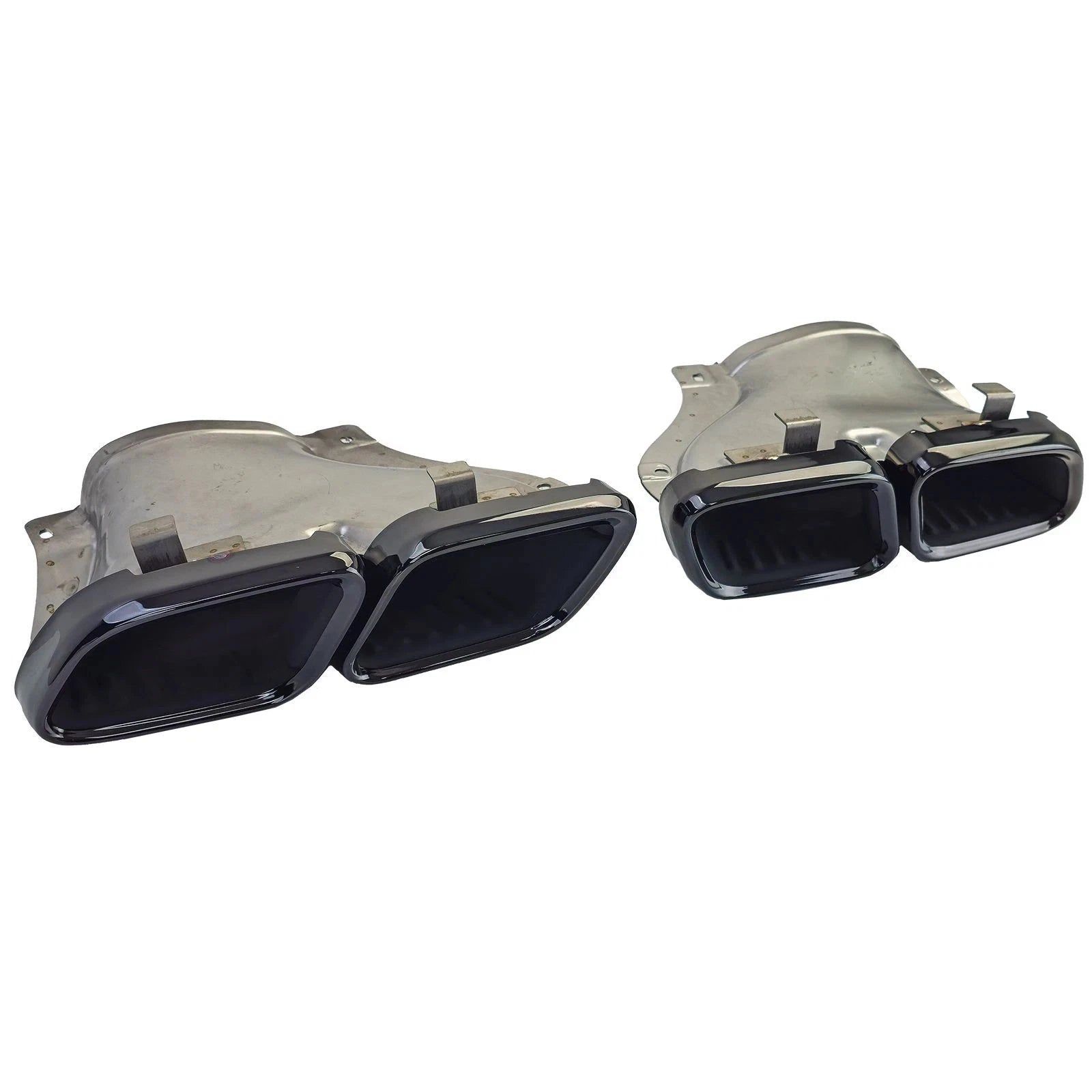FOR MERCEDES CLS W218 C218 GT63 LCI REAR DIFFUSER W/TAILPIPE GLOSS BLACK 14-17