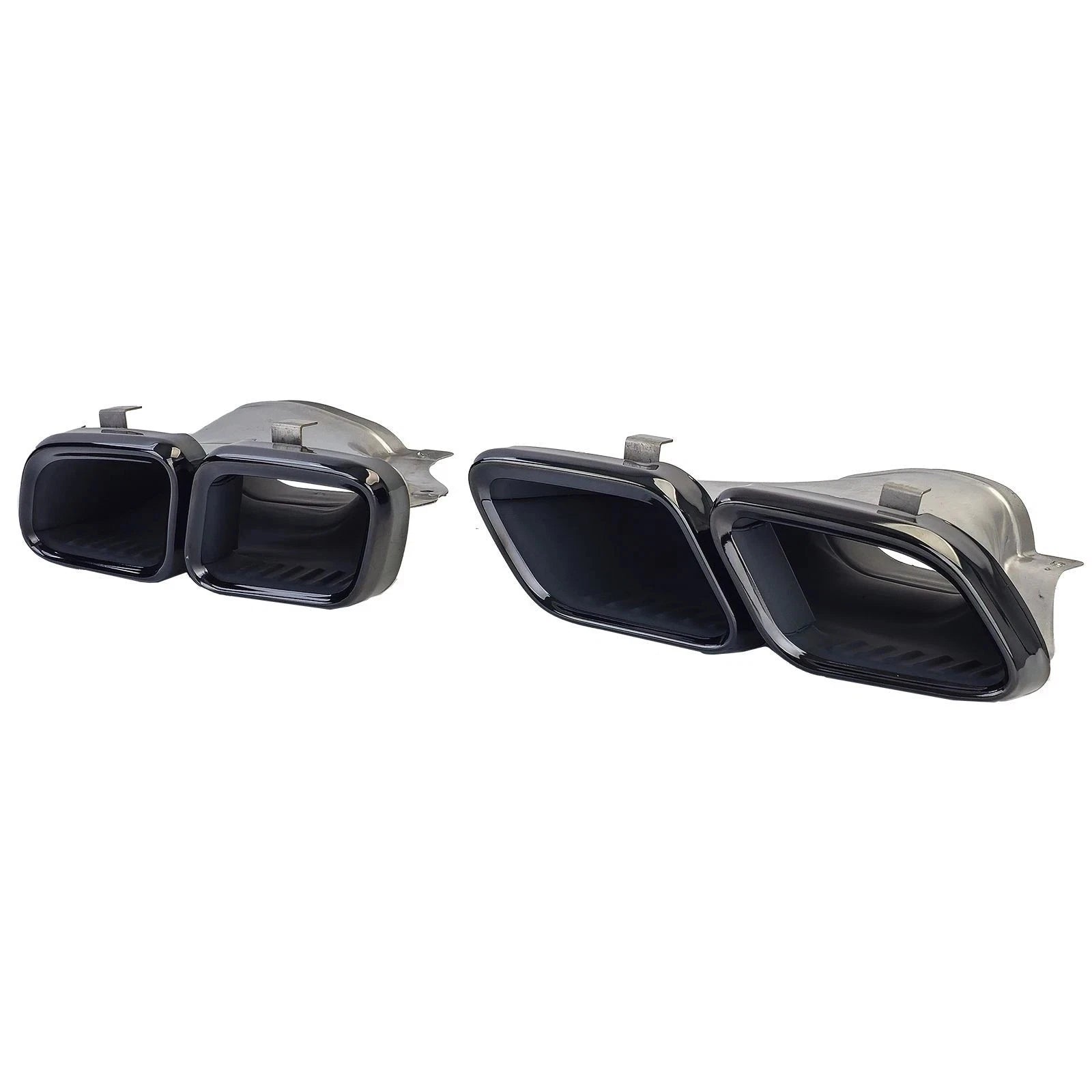 FOR MERCEDES CLS W218 C218 GT63 LCI REAR DIFFUSER W/TAILPIPE GLOSS BLACK 14-17