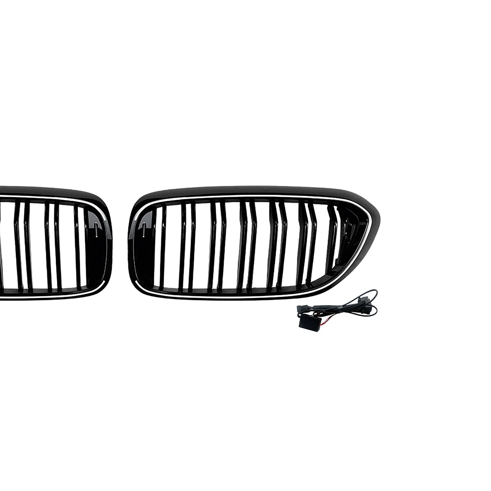 GRILLE FOR BMW 5 SERIES G30 G31 KIDNEY DOUBLE SLAT LED GRILL GLOSS BLACK 2017-20