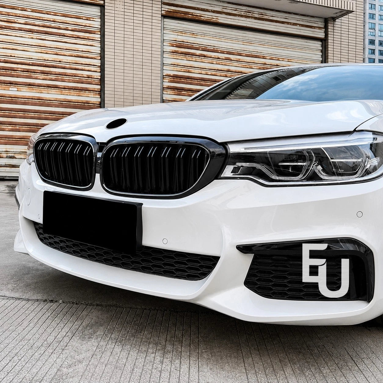 GRILLE FOR BMW 5 SERIES G30 G31 KIDNEY DOUBLE SLAT LED GRILL GLOSS BLACK 2017-20