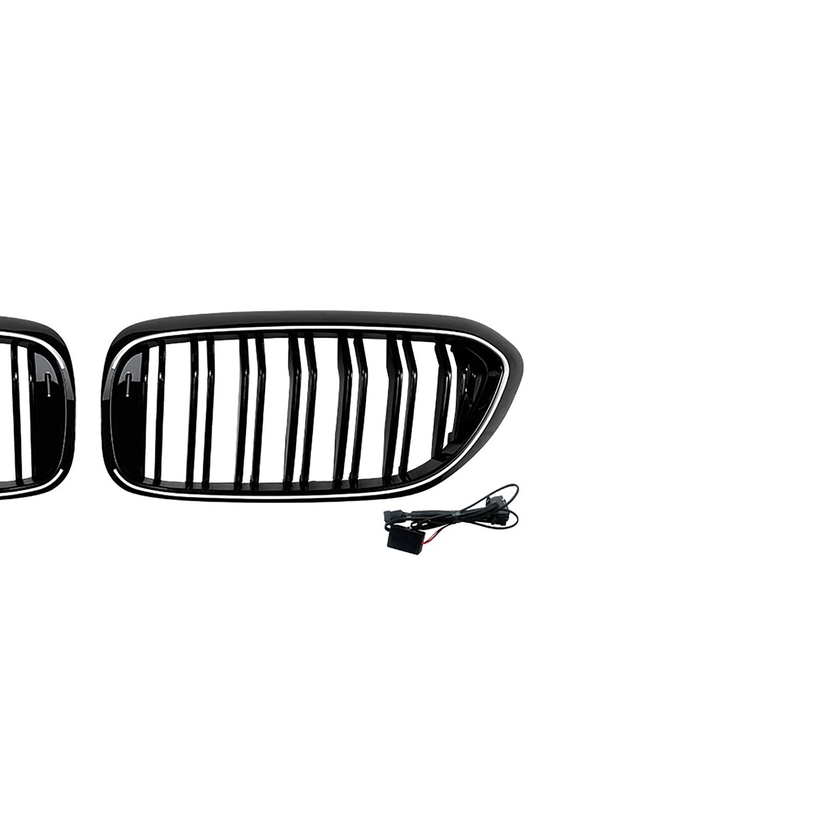 GRILLE FOR BMW 5 SERIES G30 G31 KIDNEY DOUBLE SLAT LED GRILL GLOSS BLACK 2017-20