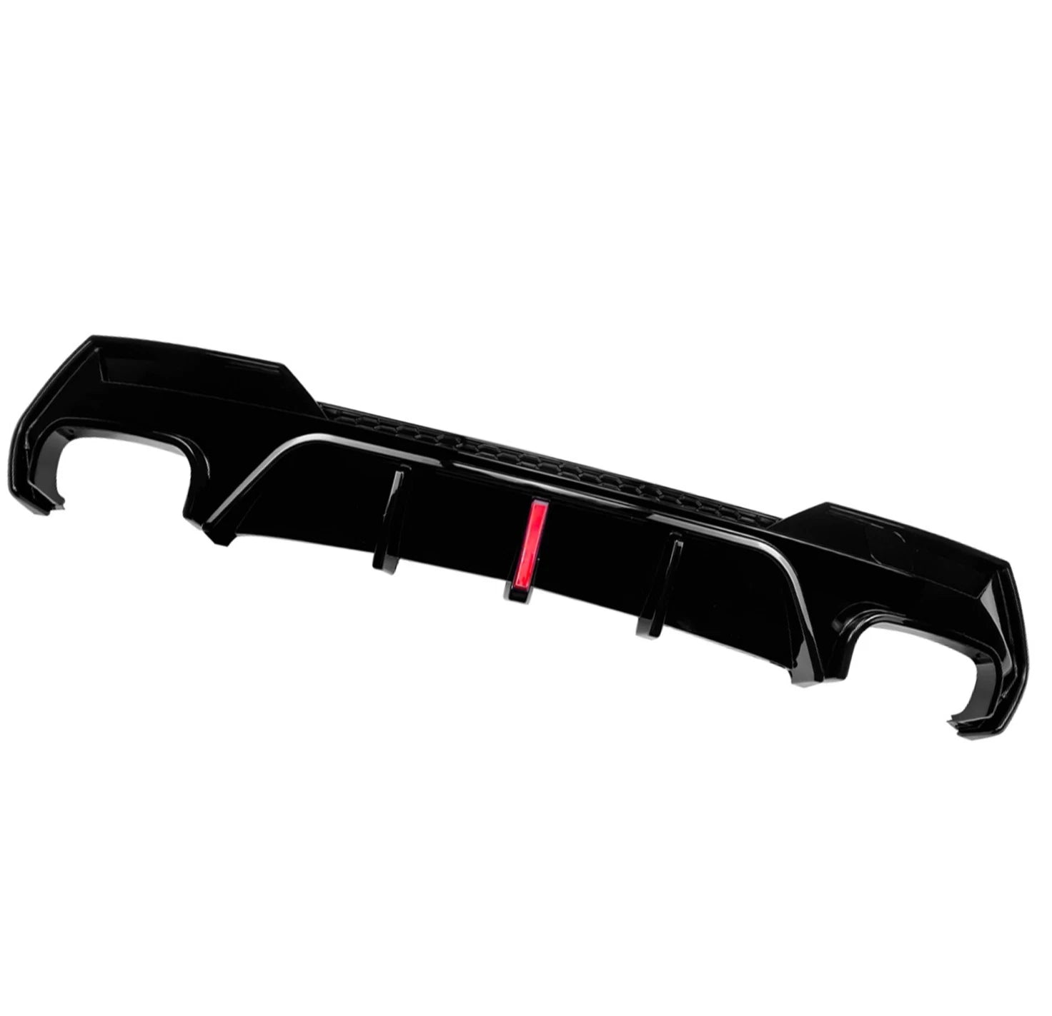 FOR BMW 4 SERIES G22 G23 REAR DIFFUSER WITH LED LIP EXHAUST GLOSS BLACK 2020+