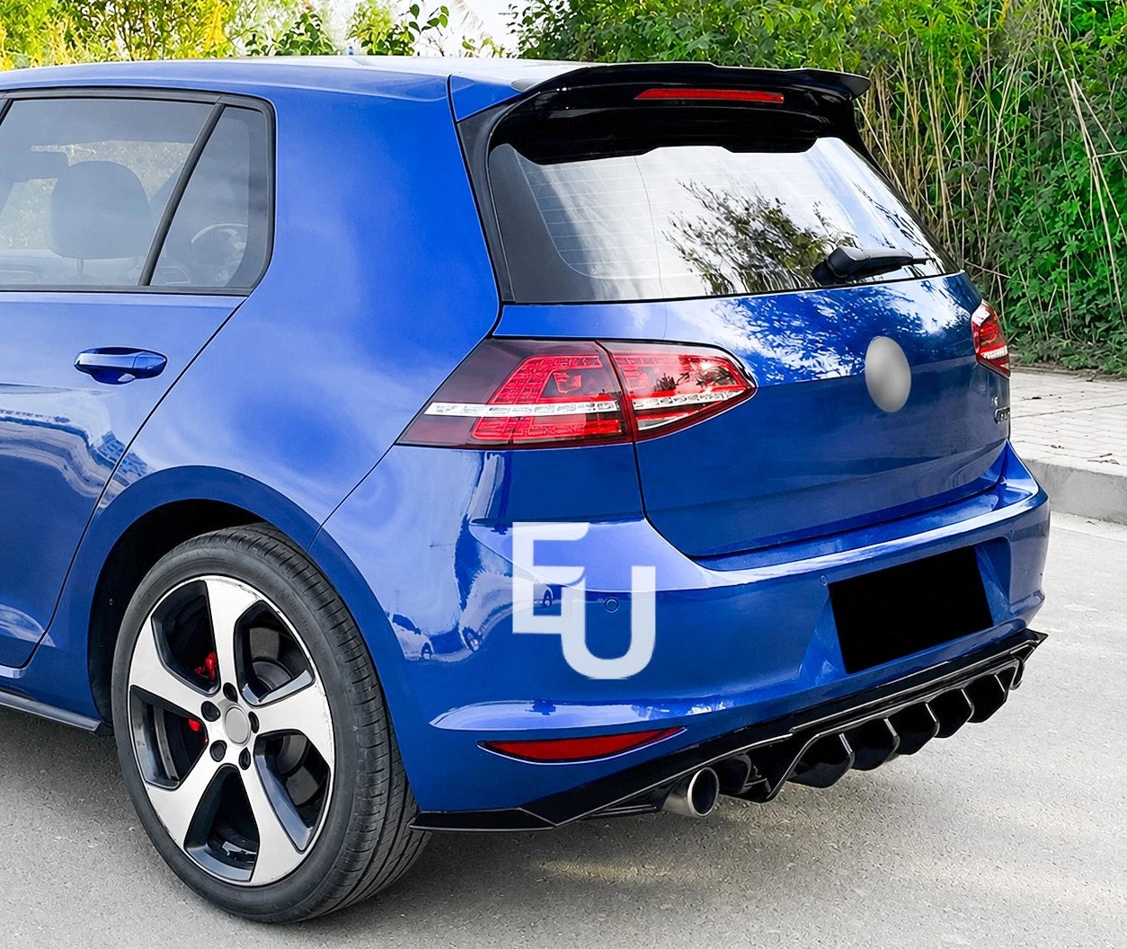 FOR VW GOLF MK7 SE STANDARD TDI TSI GLOSS BLACK REAR DIFFUSER SPLITTER LIP 13-16