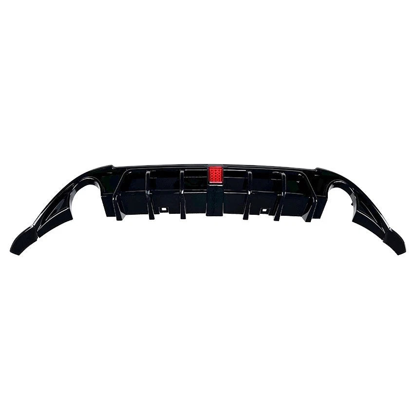 FOR VW GOLF MK7 SE STANDARD TDI TSI GLOSS BLACK LED REAR DIFFUSER LIP 2013-2016