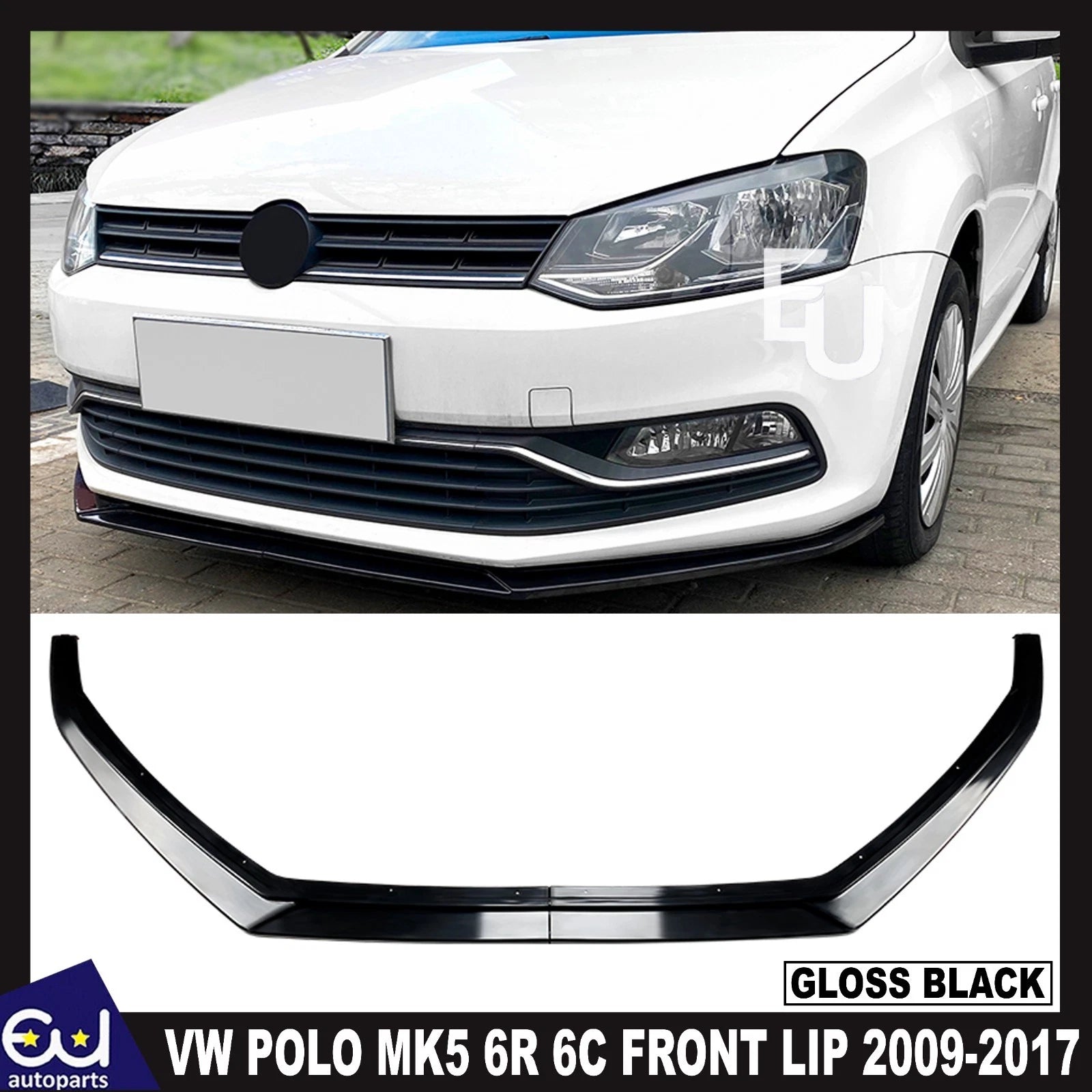 FOR VW VOLKSWAGEN POLO MK5 6R 6C GTI R FRONT SPLITTER SPOILER LIP BODY KIT 09-17