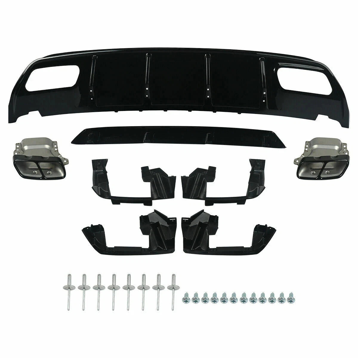 FOR MERCEDES A CLASS W176 A45 LOOK BODY KIT FRONT SPLITTER REAR DIFFUSER SPOILER