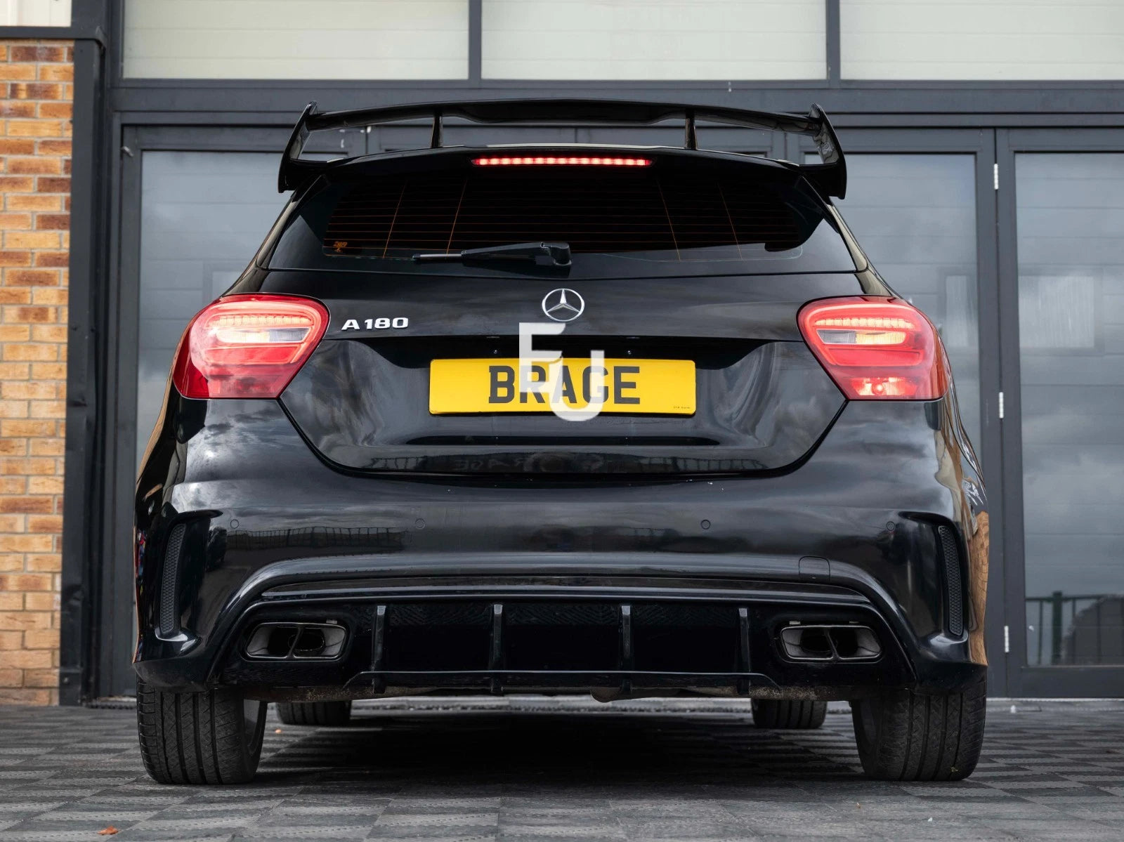 FOR MERCEDES A CLASS W176 A45 LOOK BODY KIT FRONT SPLITTER REAR DIFFUSER SPOILER