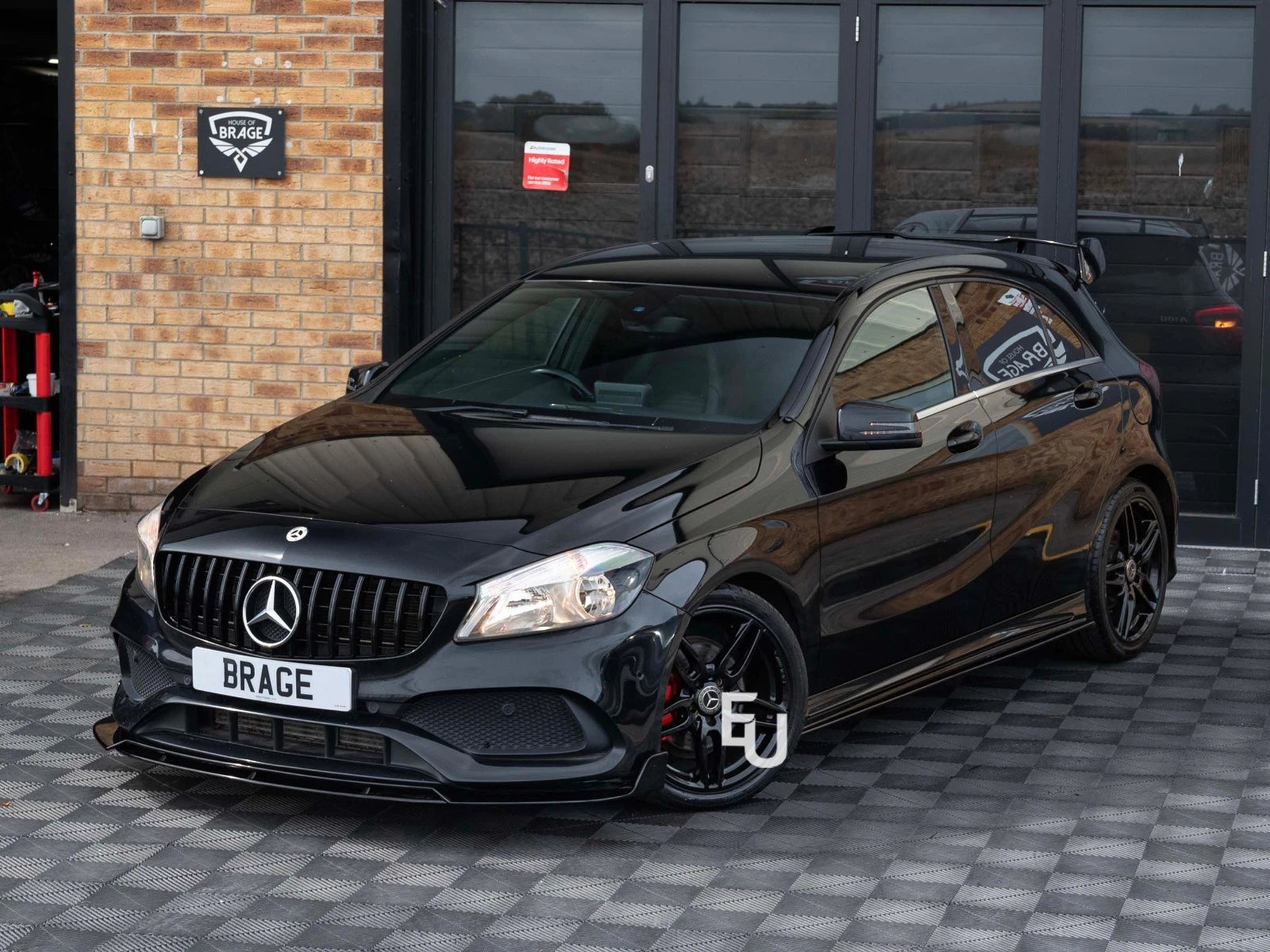 FOR MERCEDES A CLASS W176 A45 LOOK BODY KIT FRONT SPLITTER REAR DIFFUSER SPOILER