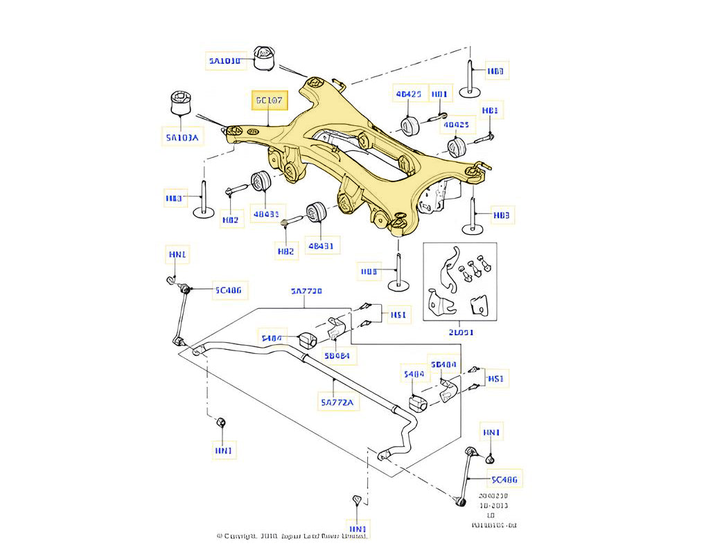 FOR LAND ROVER FREELANDER 2 L359 REAR AXLE SUBFRAME CROSSMEMBER SUPPORT LR010245