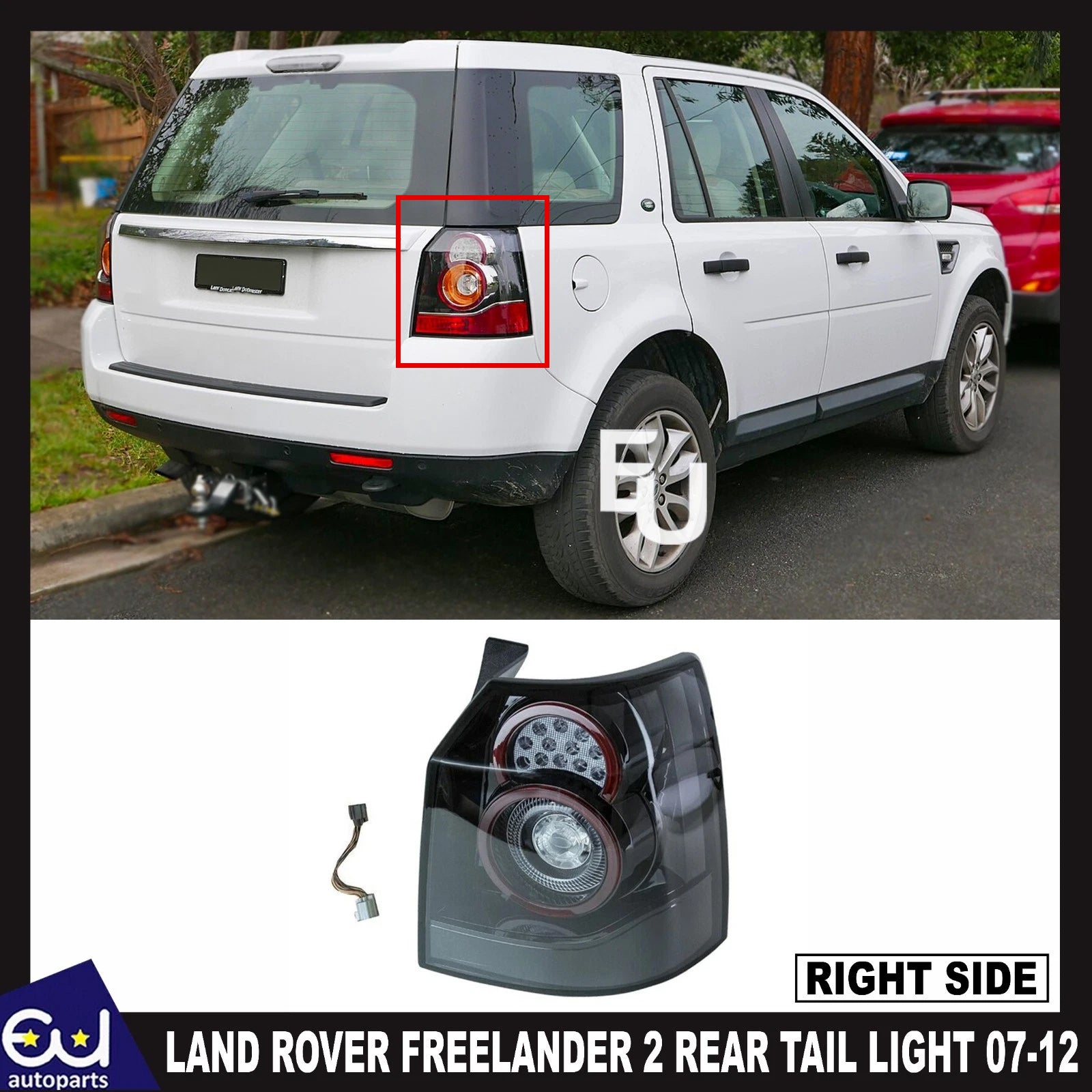 RH RIGHT REAR LED BLACK SMOKED TAIL LAMP 12-14 STYLE FOR FREELANDER 2 2007-12