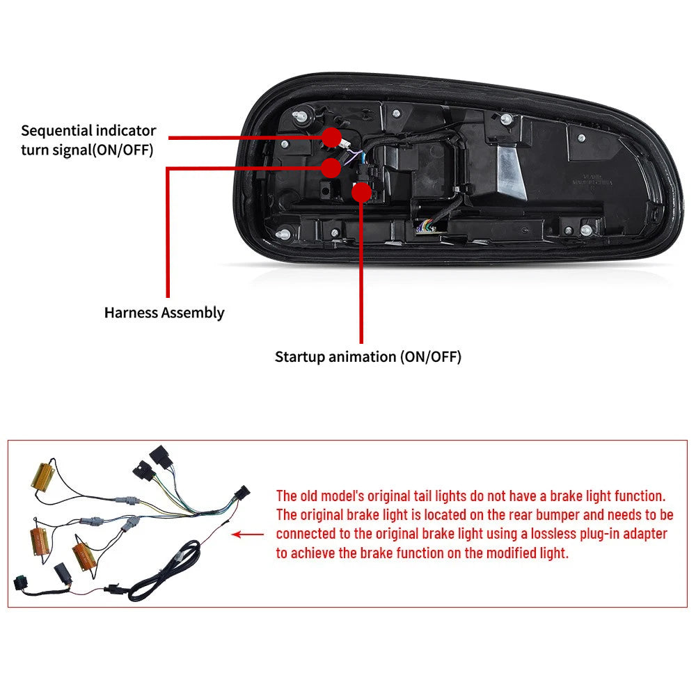 FOR MINI COOPER CLUBMAN F54 2014-2023 FULL LED RED BRAKE REAR LIGHTS W/ANIMATION
