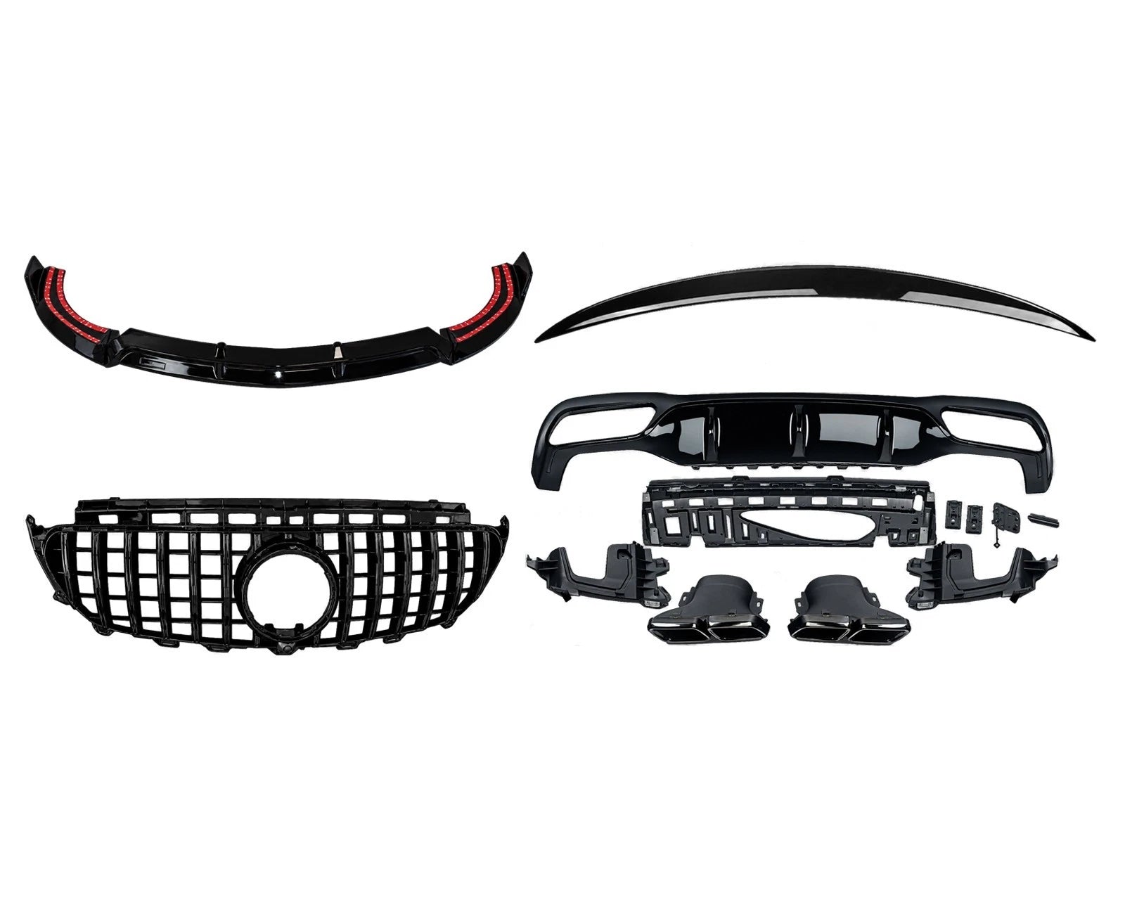 BODYKIT FOR MERCEDES E CLASS W213 E63 LOOK REAR DIFFUSER FRONT SPLITTER 16-20