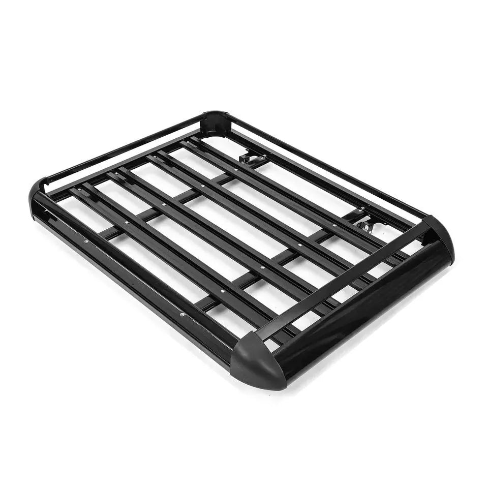 1.6 UNIVERSAL ALUMINIUM ROOF RACK BASKET TRAY LUGGAGE CARGO CARRIER BLACK 160 CM