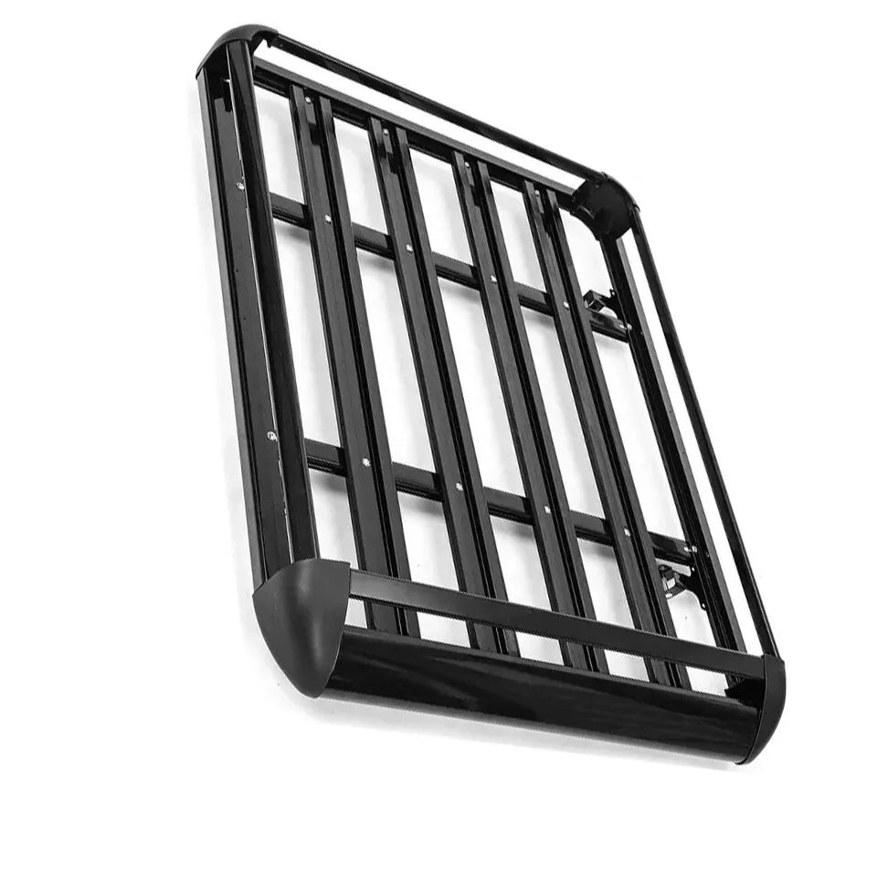 1.6 UNIVERSAL ALUMINIUM ROOF RACK BASKET TRAY LUGGAGE CARGO CARRIER BLACK 160 CM