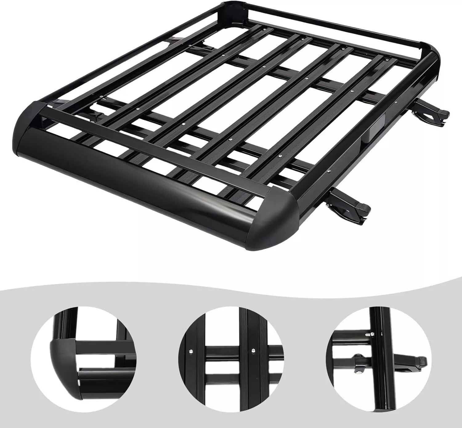 UNIVERSAL ALUMINIUM ROOF RACK CROSS BARS BASKET LUGGAGE CARGO CARRIER 160*100