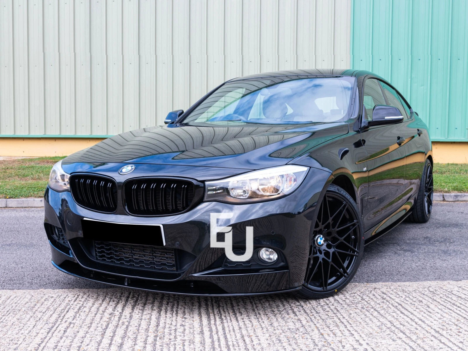 FOR BMW 3 SERIES F34 GT GRAN TURISMO MP STYLE FRONT LIP SPLITTER GLOSS BLACK