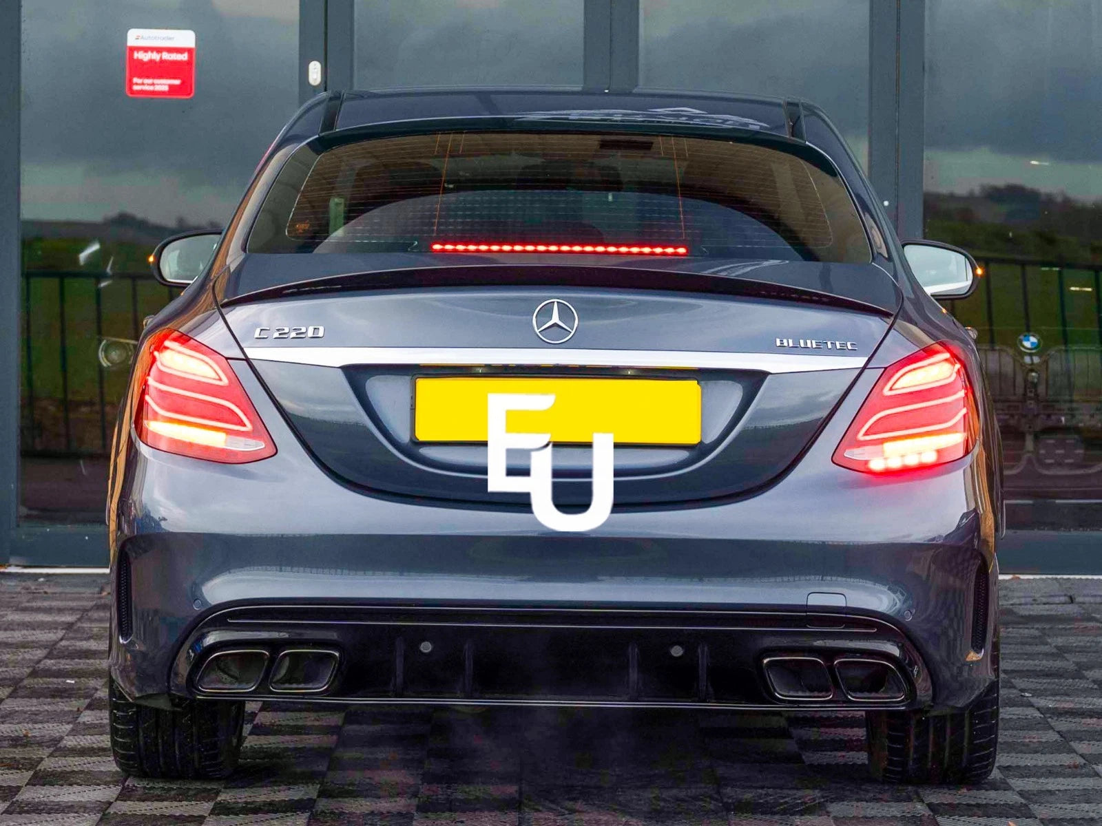 REAR BUMPER DIFFUSER FOR MERCEDES BENZ C CLASS W205 AMG C63 TAIL PIPES AMG SEDAN