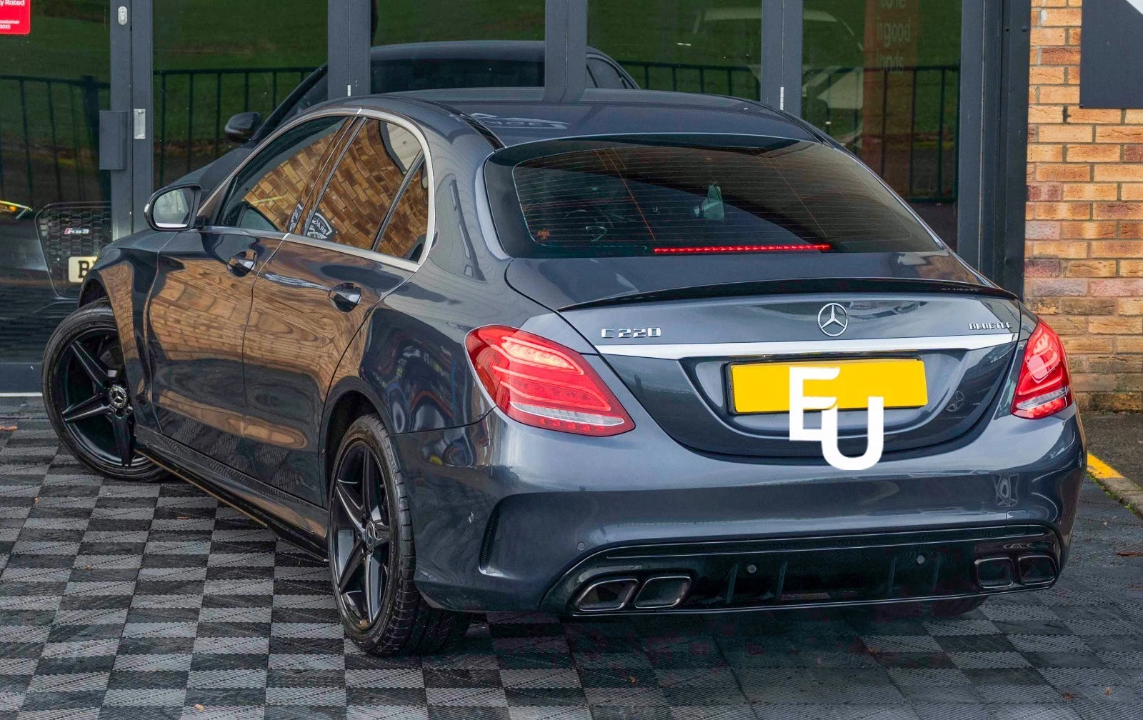 REAR BUMPER DIFFUSER FOR MERCEDES BENZ C CLASS W205 AMG C63 TAIL PIPES AMG SEDAN