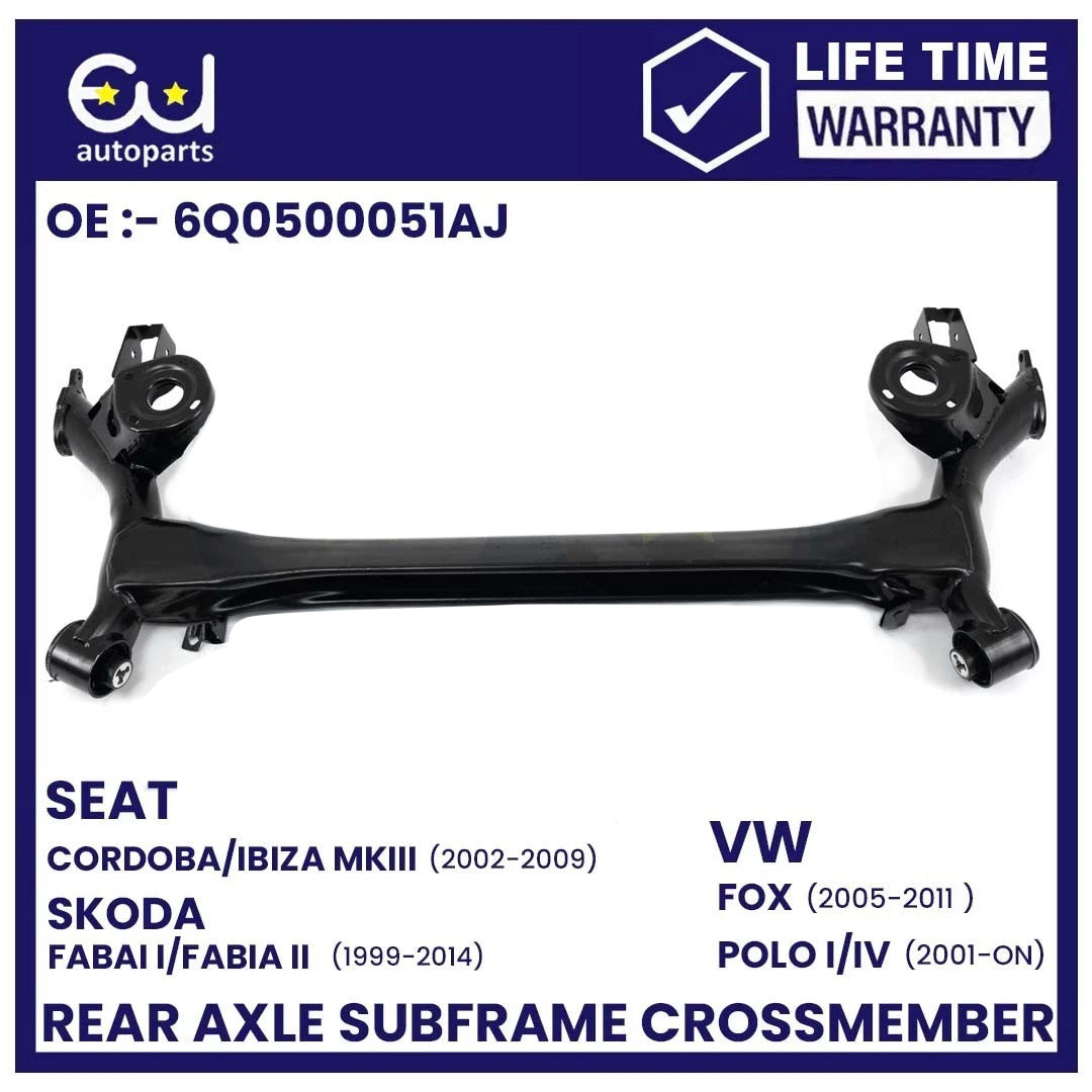 REAR AXLE BEAM CROSSMEMBER SUBFRAME FOR VW FOX / POLO MK4 2001-2014 6Q0500051