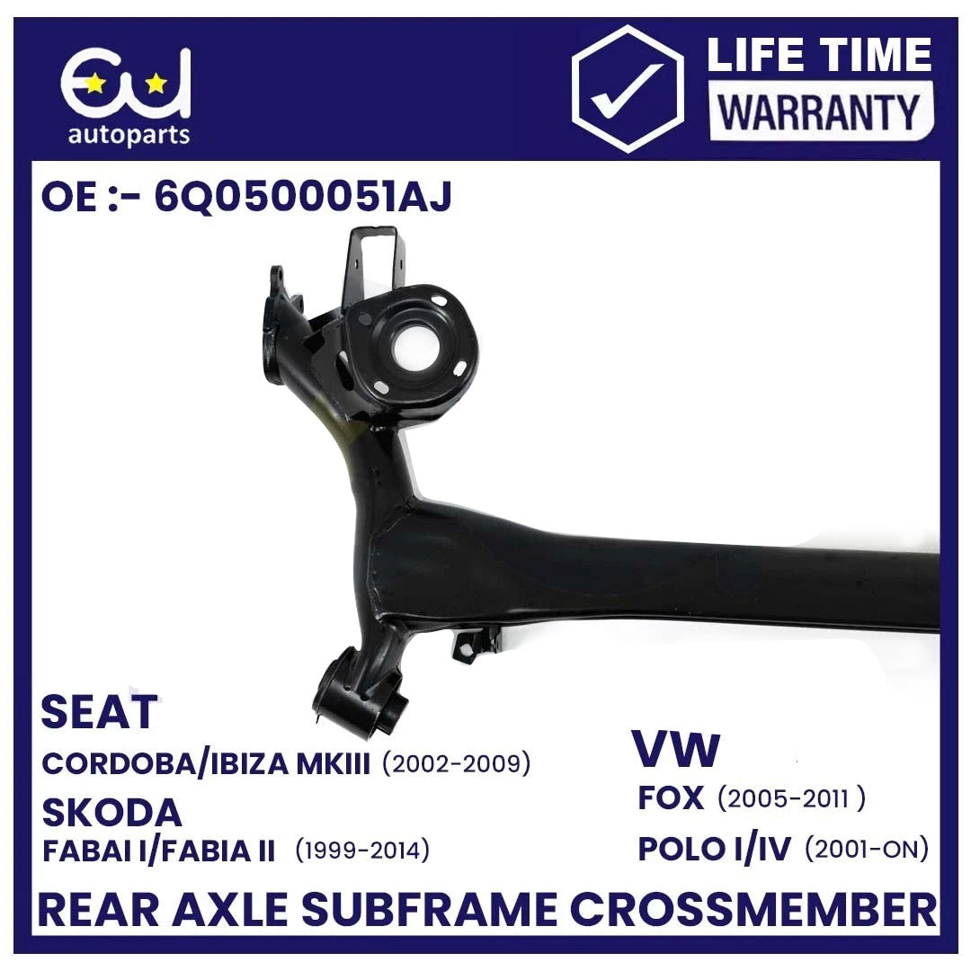REAR AXLE BEAM CROSSMEMBER SUBFRAME FOR VW FOX / POLO MK4 2001-2014 6Q0500051