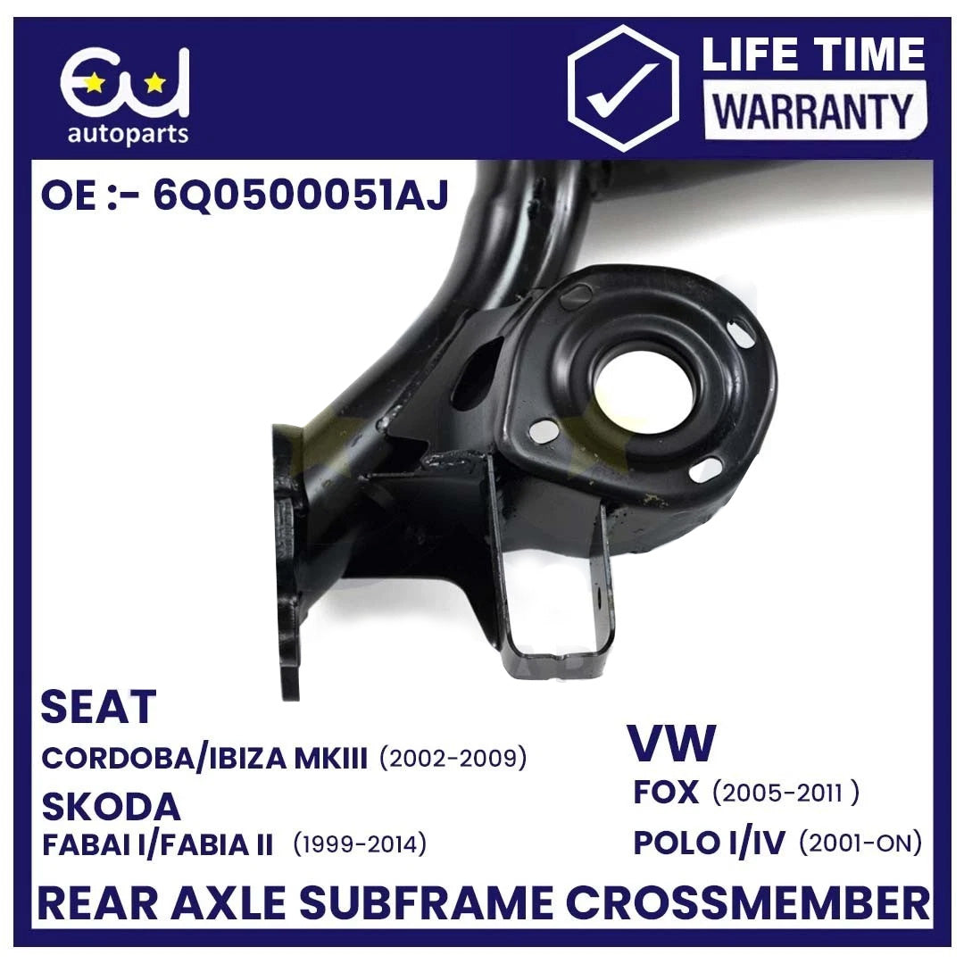 REAR AXLE BEAM CROSSMEMBER SUBFRAME FOR VW FOX / POLO MK4 2001-2014 6Q0500051