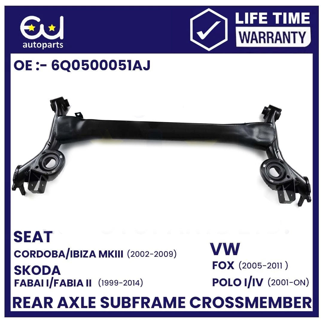 REAR AXLE BEAM CROSSMEMBER SUBFRAME FOR VW FOX / POLO MK4 2001-2014 6Q0500051
