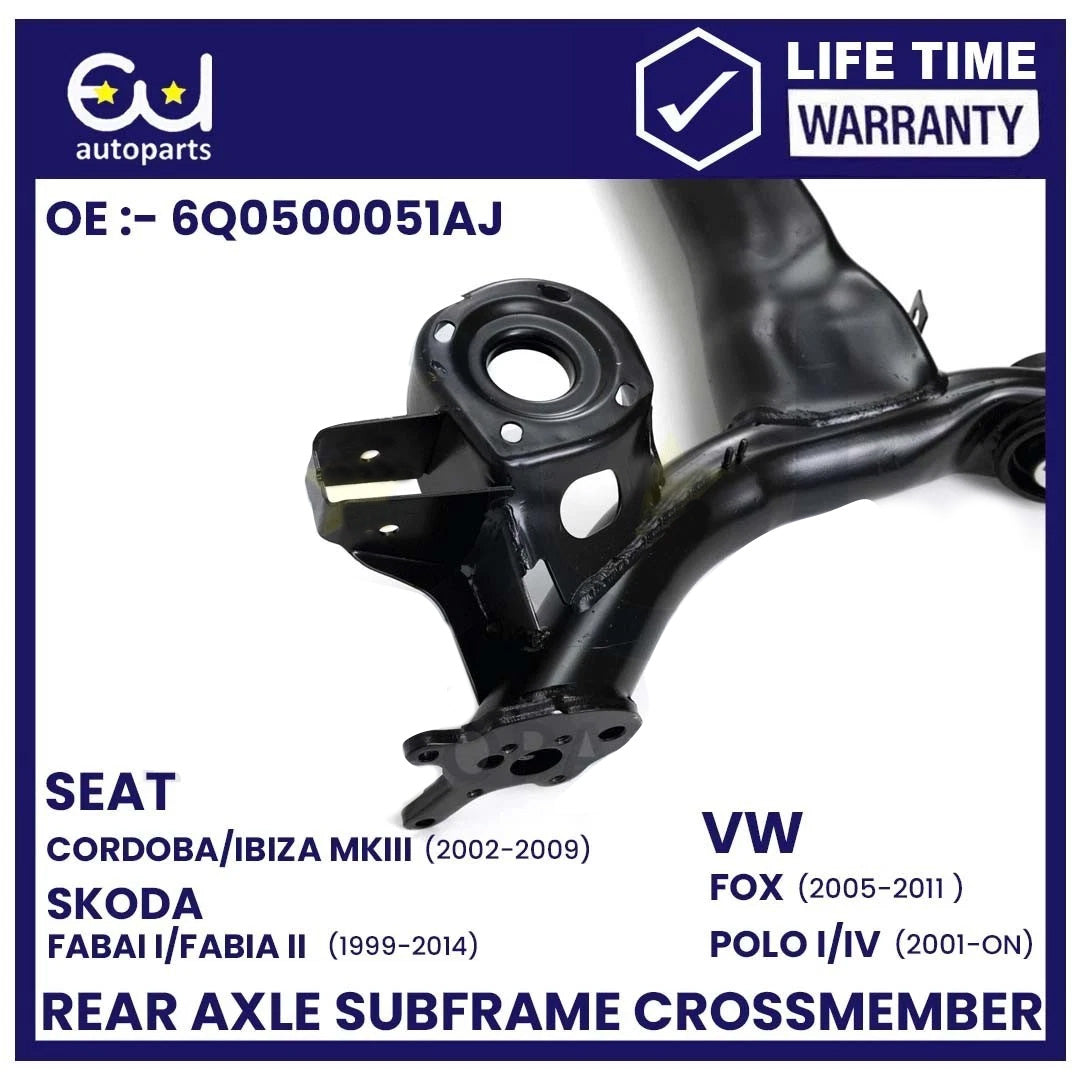 REAR AXLE BEAM CROSSMEMBER SUBFRAME FOR VW FOX / POLO MK4 2001-2014 6Q0500051