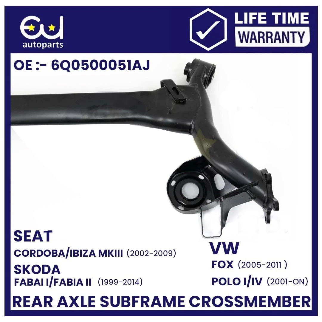 REAR AXLE BEAM CROSSMEMBER SUBFRAME FOR VW FOX / POLO MK4 2001-2014 6Q0500051