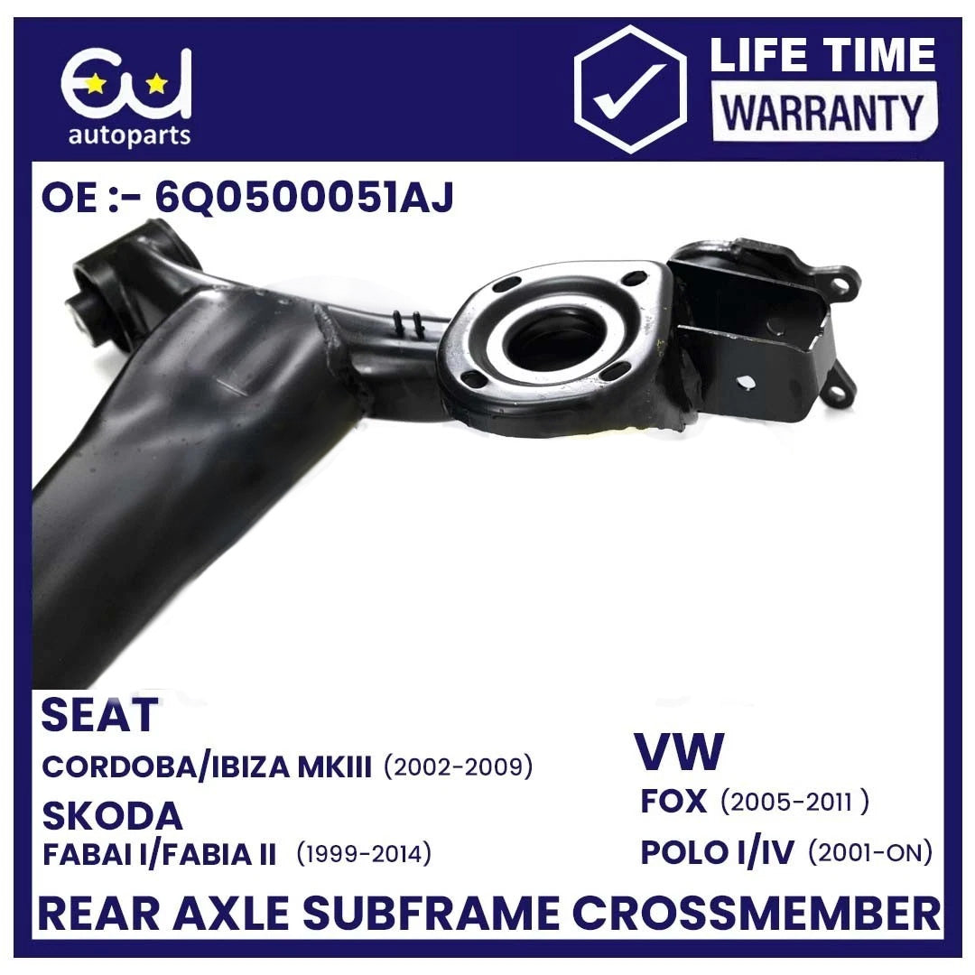 REAR AXLE BEAM CROSSMEMBER SUBFRAME FOR VW FOX / POLO MK4 2001-2014 6Q0500051