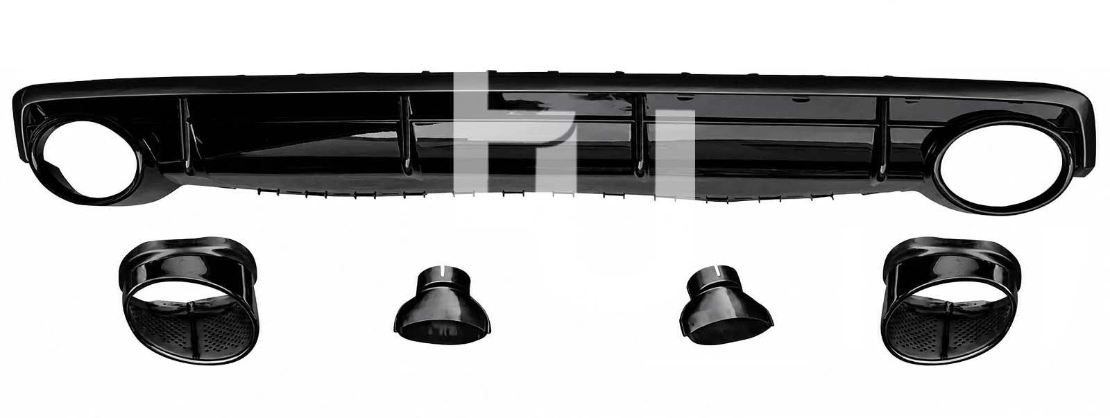 FOR AUDI Q7 SQ7 S LINE 4M RSQ7 LOOK PRE-LCI REAR BUMPER DIFFUSER TAILPIPES 15-19