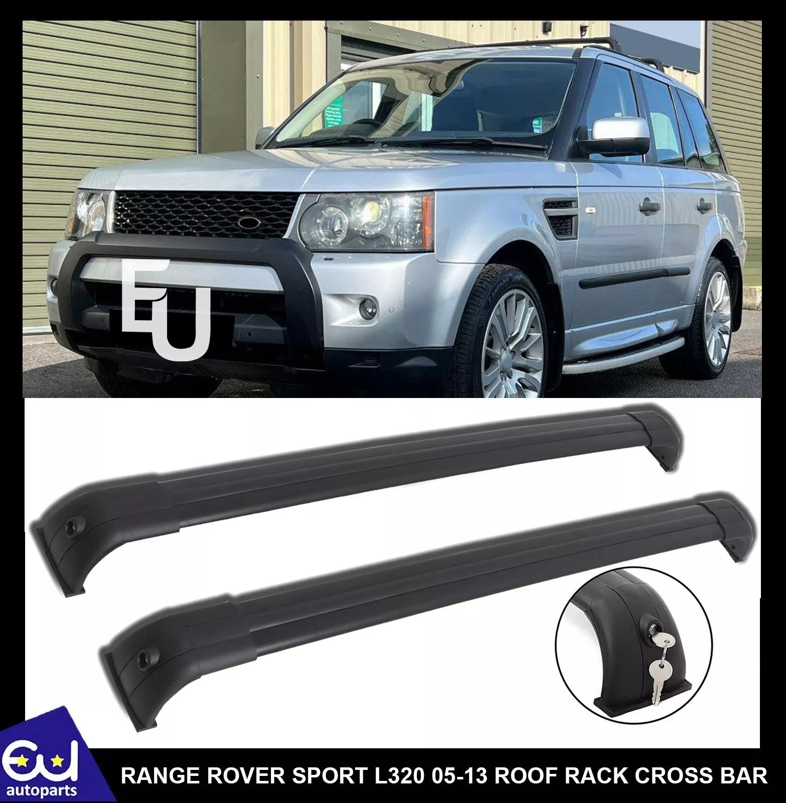 FOR RANGE ROVER SPORT L320 CROSS BARS SET ROOF RACK RAILS BLACK 2005 2013